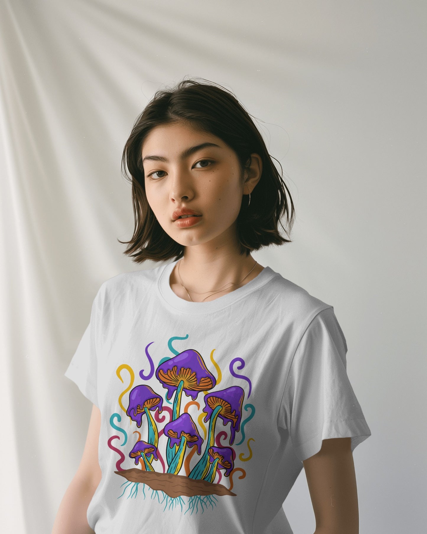 Regular Women T-Shirts Mashroom Concept Front Print