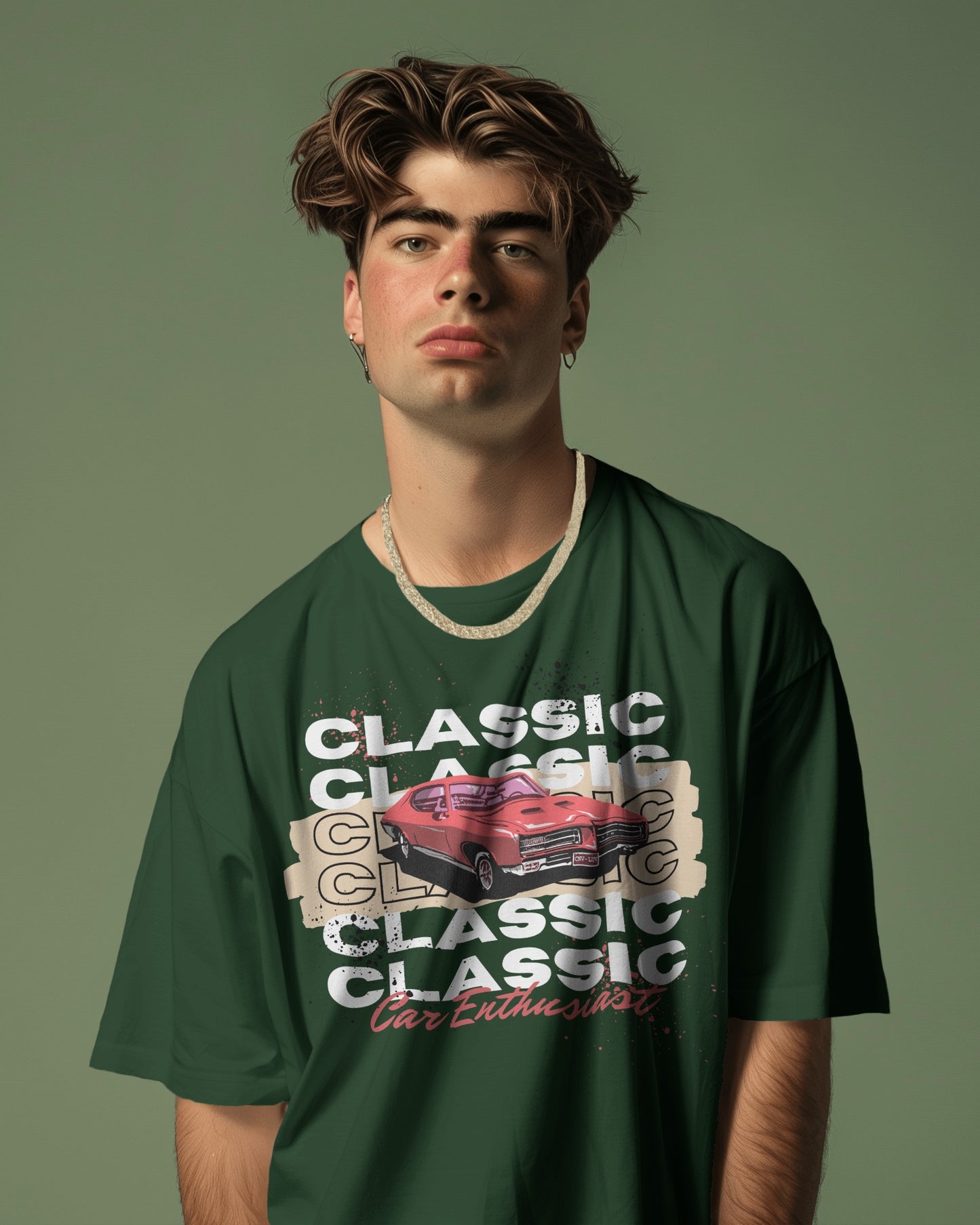 Oversized Men T-Shirts Classic Car Enthusiast