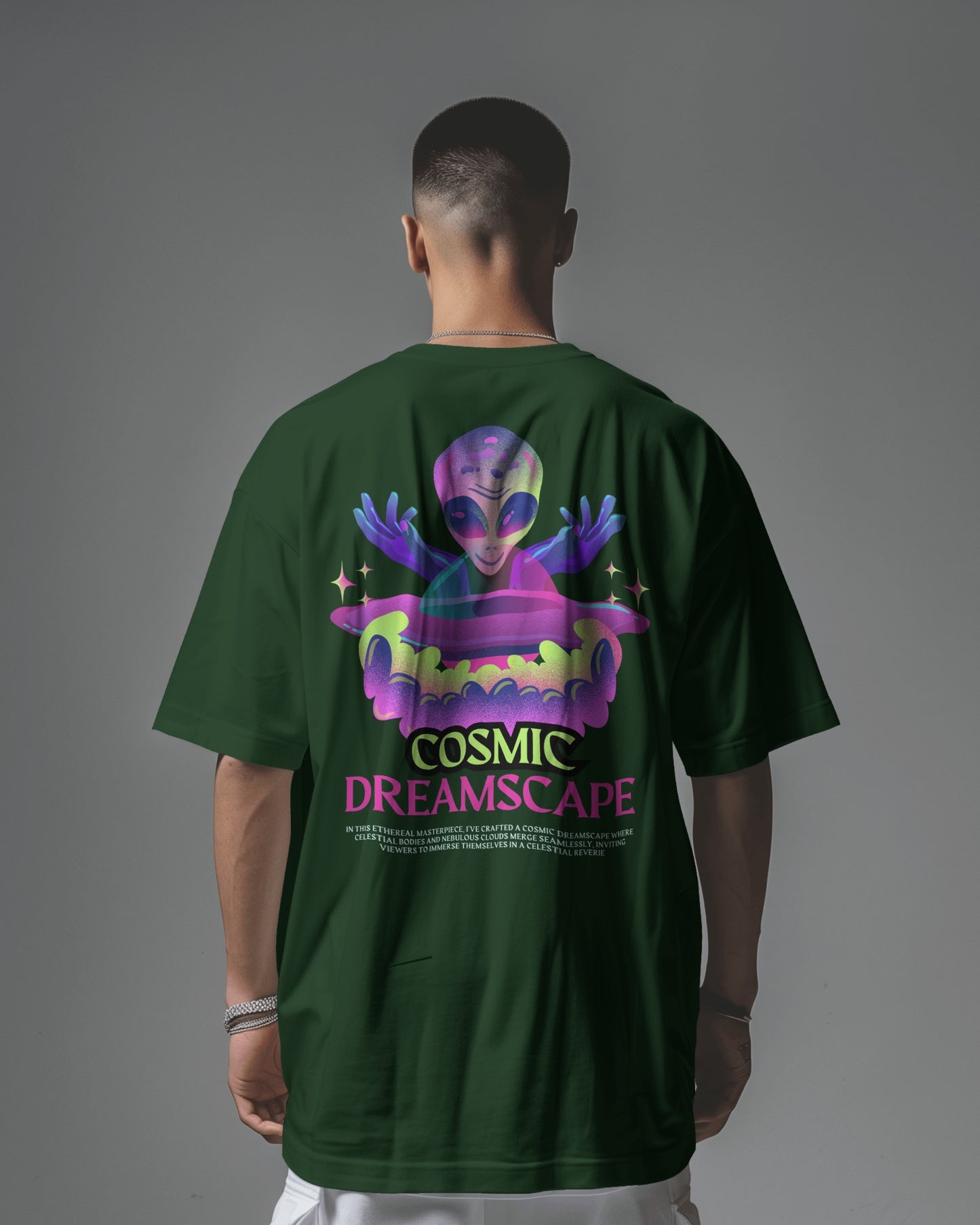 Oversized Men T-Shirts Cosmic Dreamscape