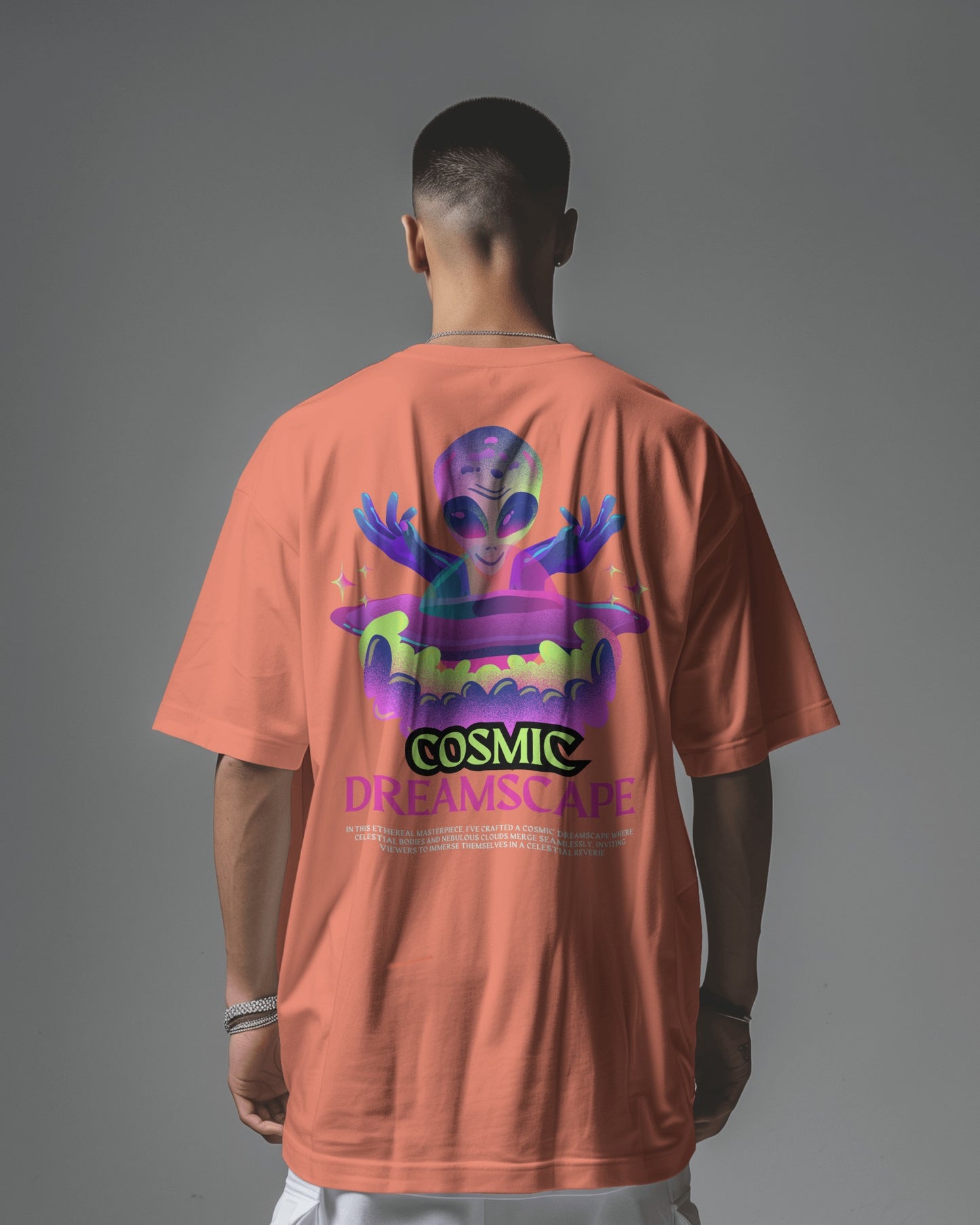 Oversized Men T-Shirts Cosmic Dreamscape