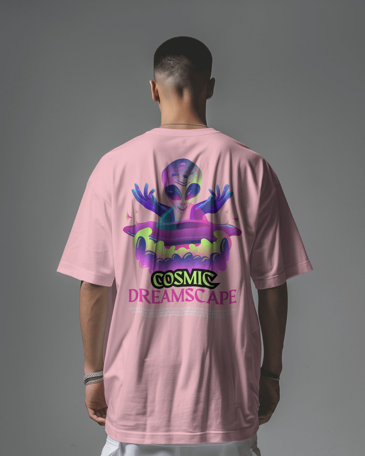 Oversized Men T-Shirts Cosmic Dreamscape