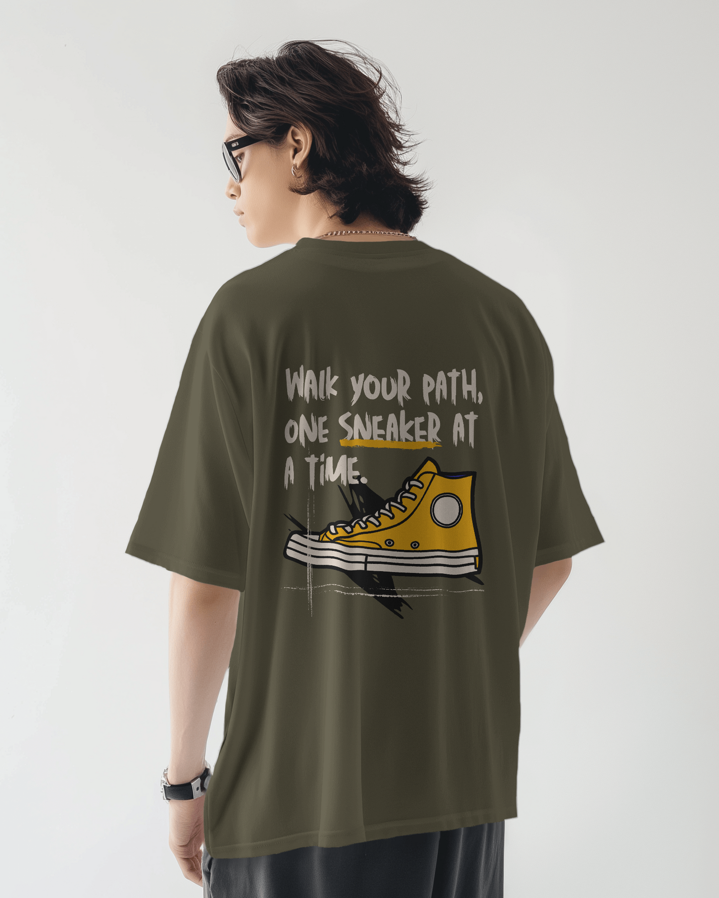 Oversized Men T-Shirts One Sneaker at a Time