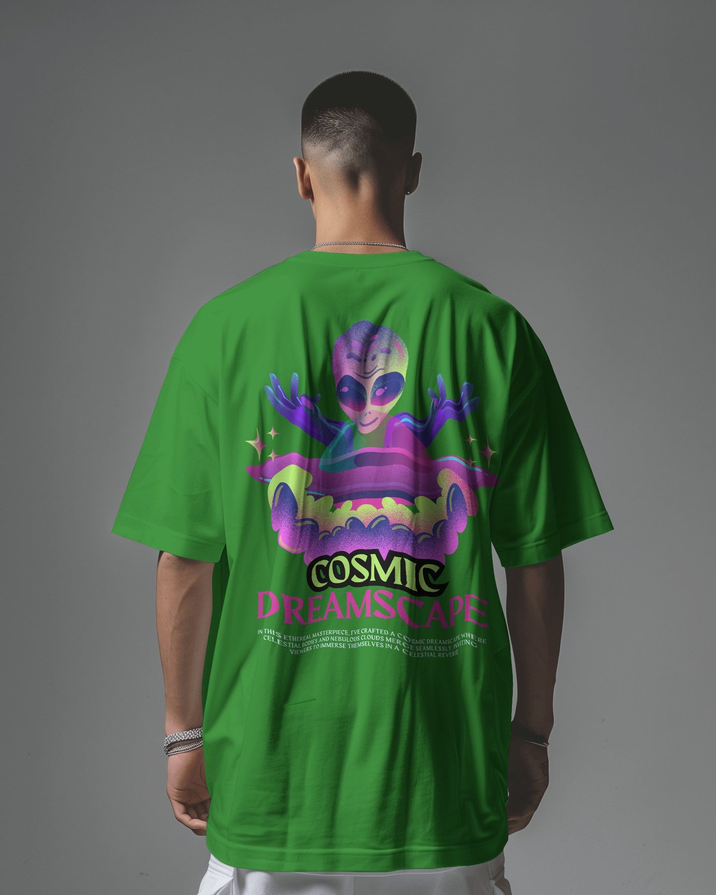 Oversized Men T-Shirts Cosmic Dreamscape