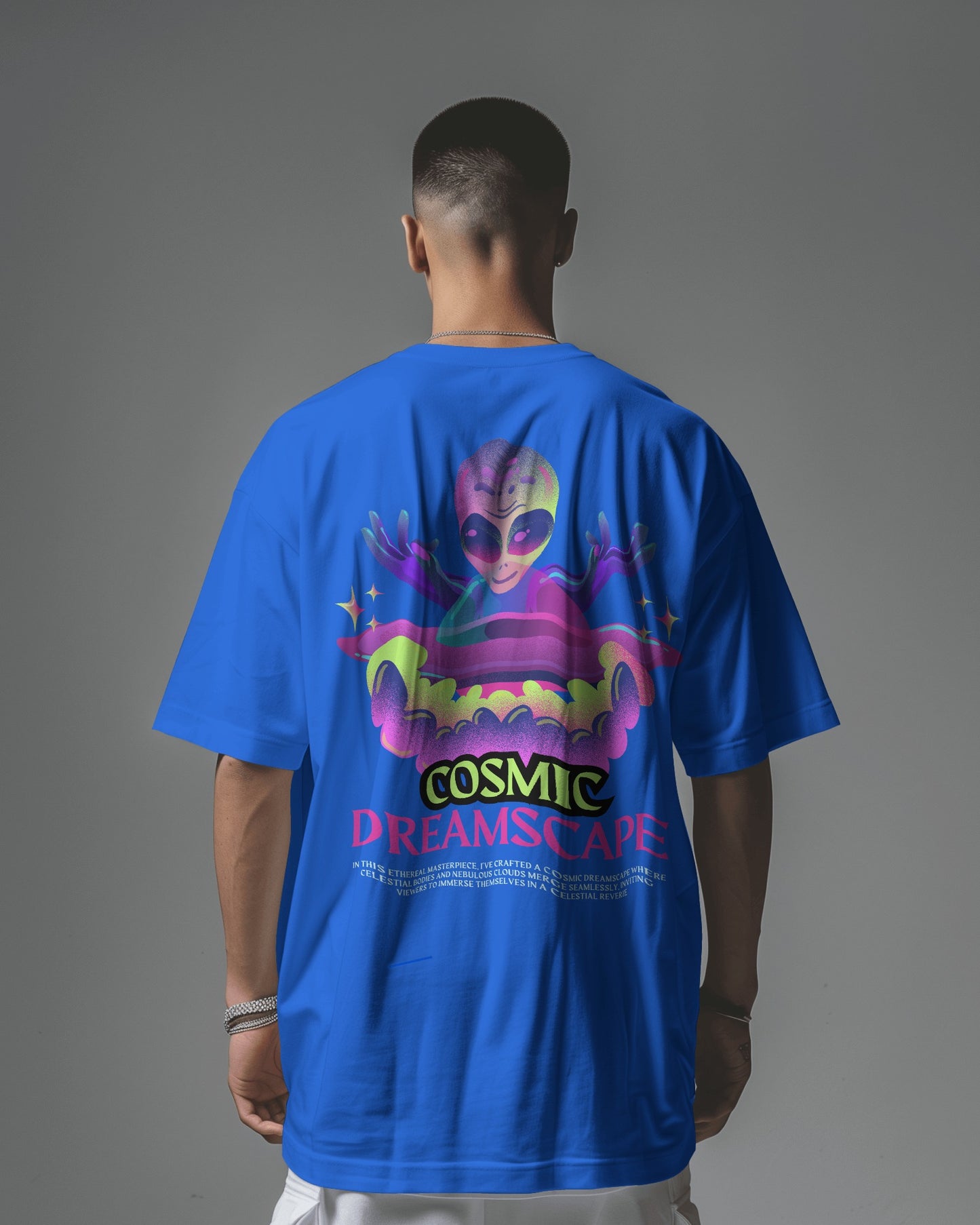 Oversized Men T-Shirts Cosmic Dreamscape