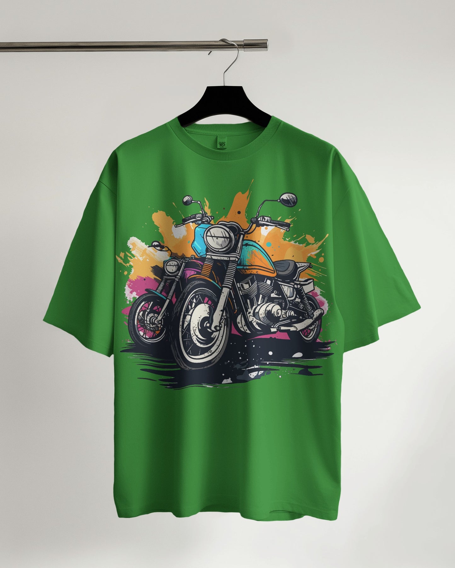 Oversized Men T-Shirts Dirt Bike Cartoon
