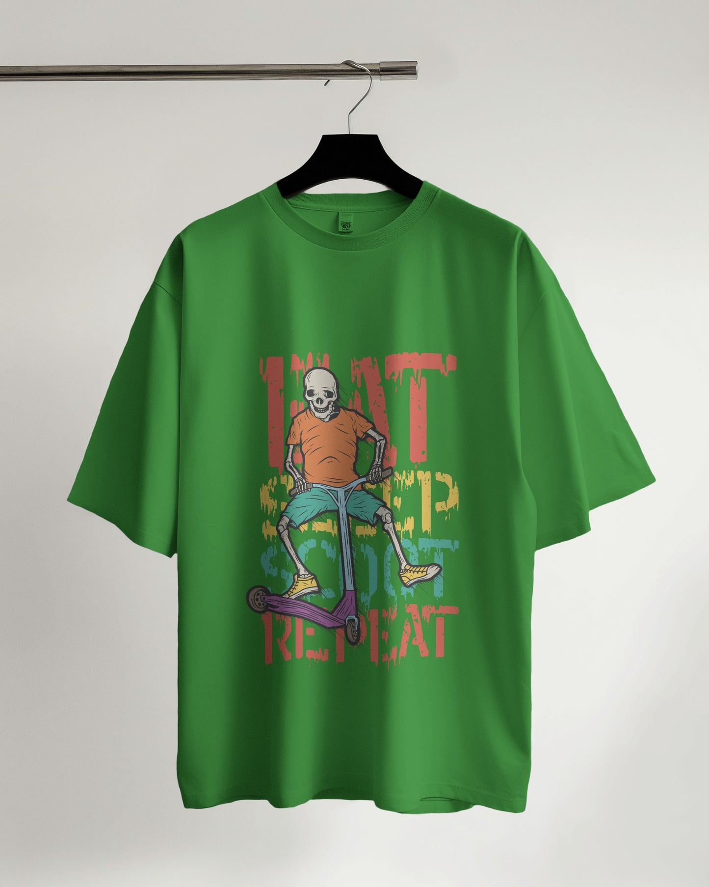 Oversized Men T-Shirts Eat Sleep Scoot Repeat