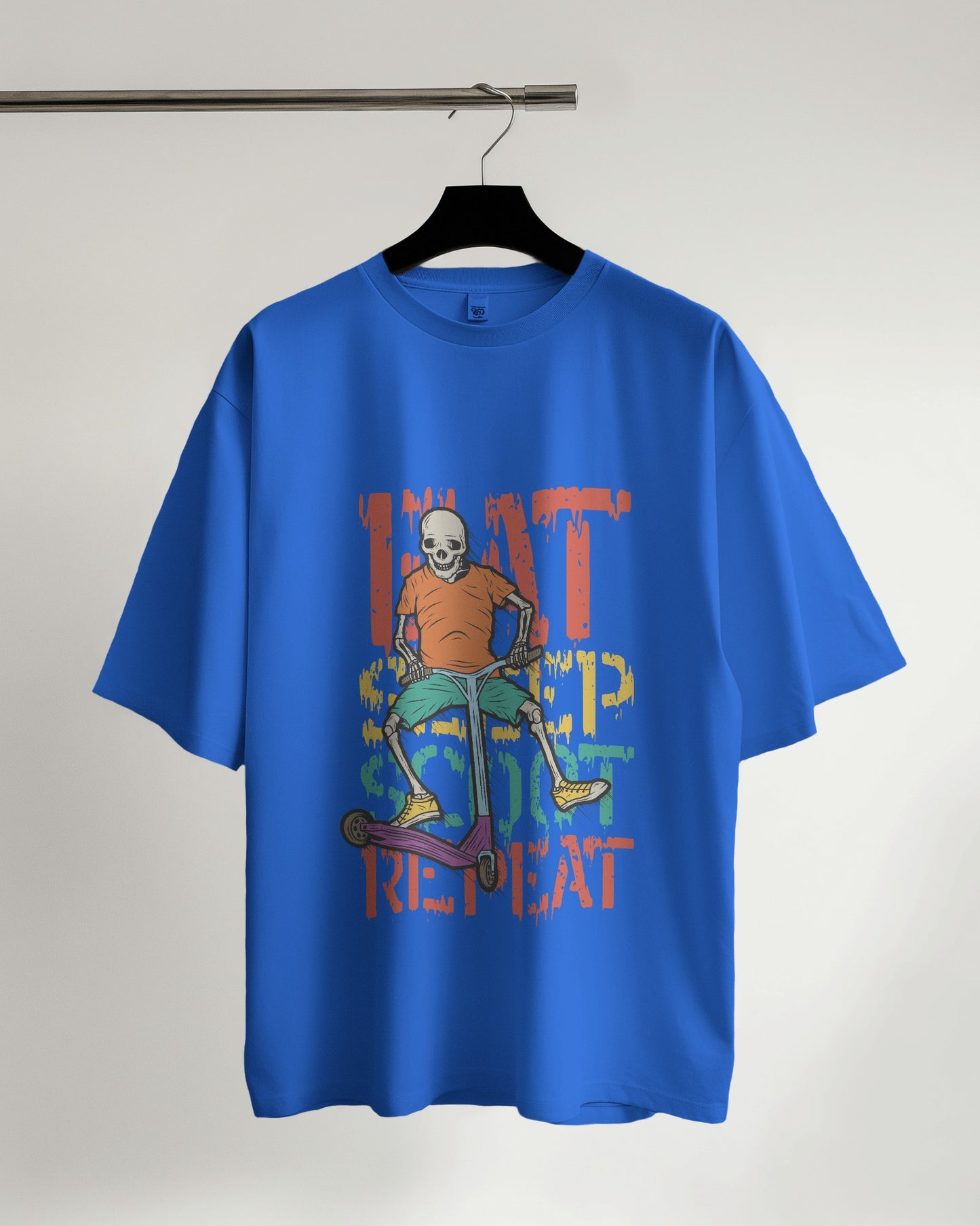 Oversized Men T-Shirts Eat Sleep Scoot Repeat