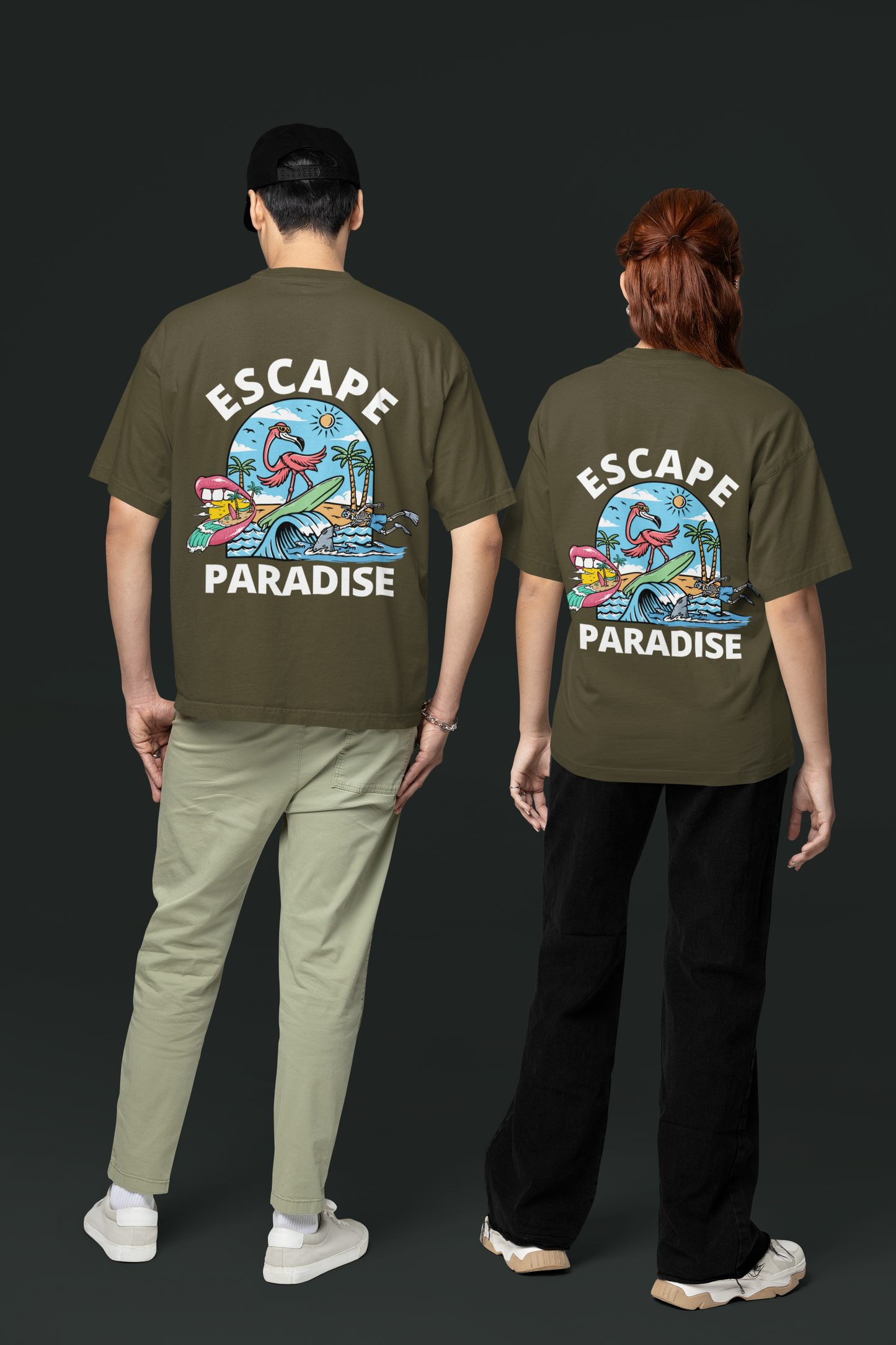 Oversized Men T-Shirts Escape Paradise
