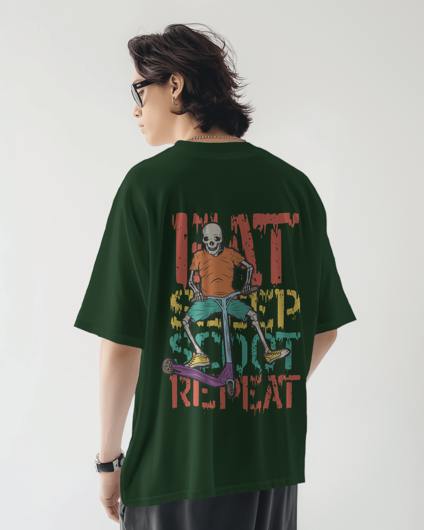 Oversized Men T-Shirts Eat Sleep Scoot Repeat