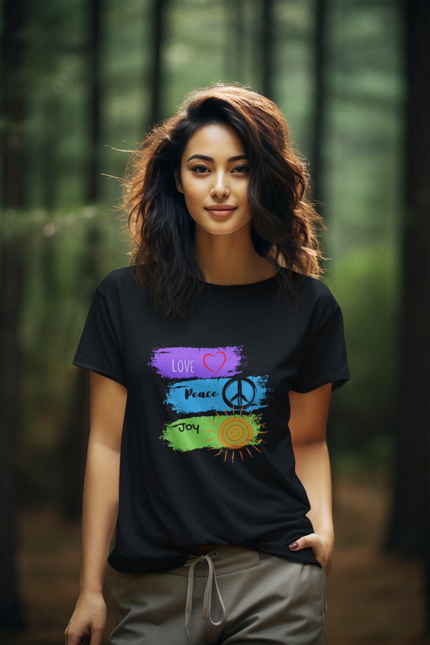 Regular Women T-Shirt Love Peace & Joy