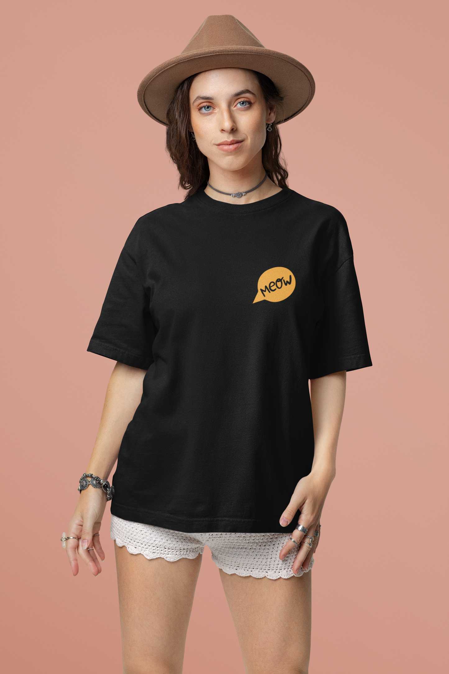 Oversized Female T-Shirts Cat-titude