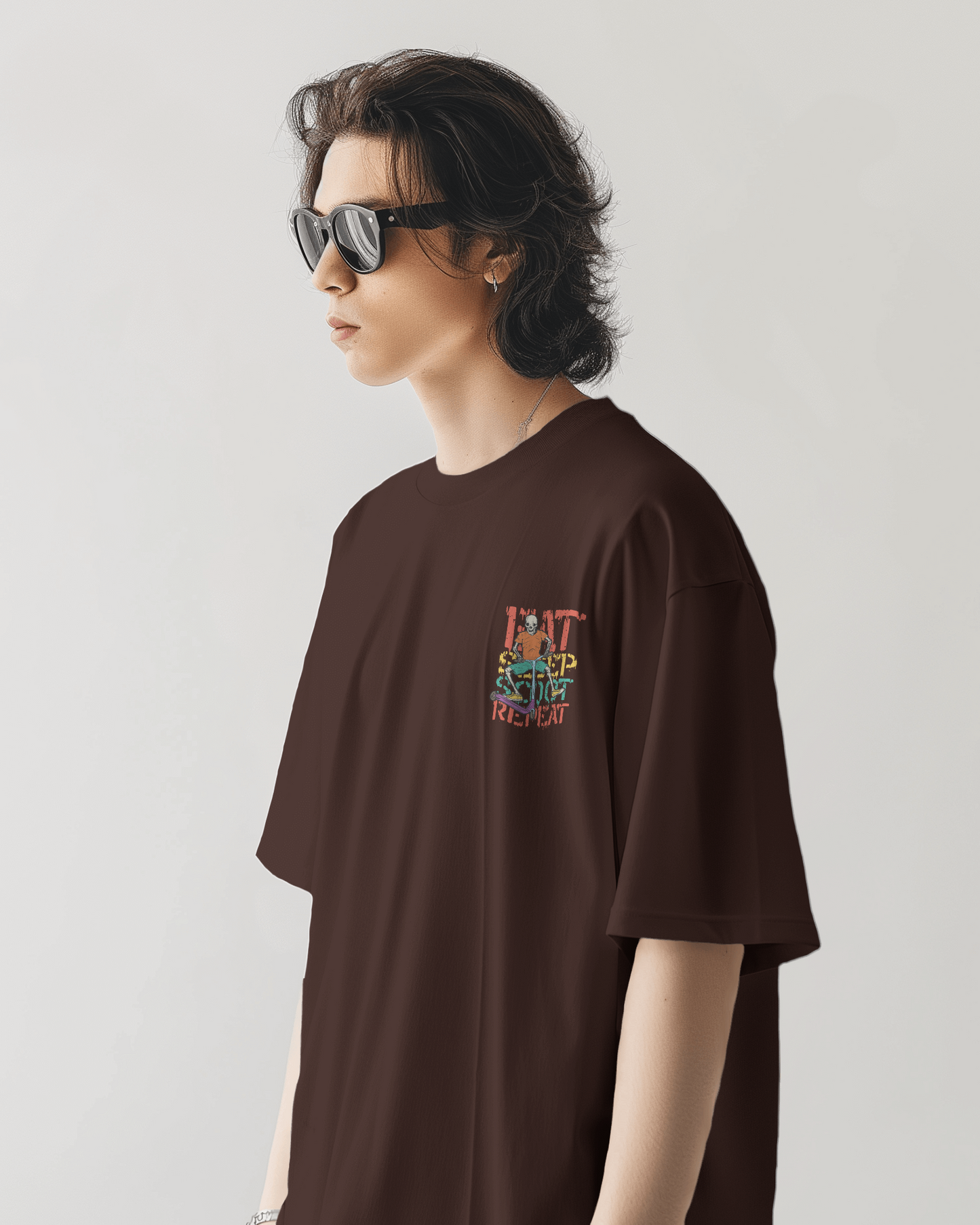 Oversized Men T-Shirts Eat Sleep Scoot Repeat