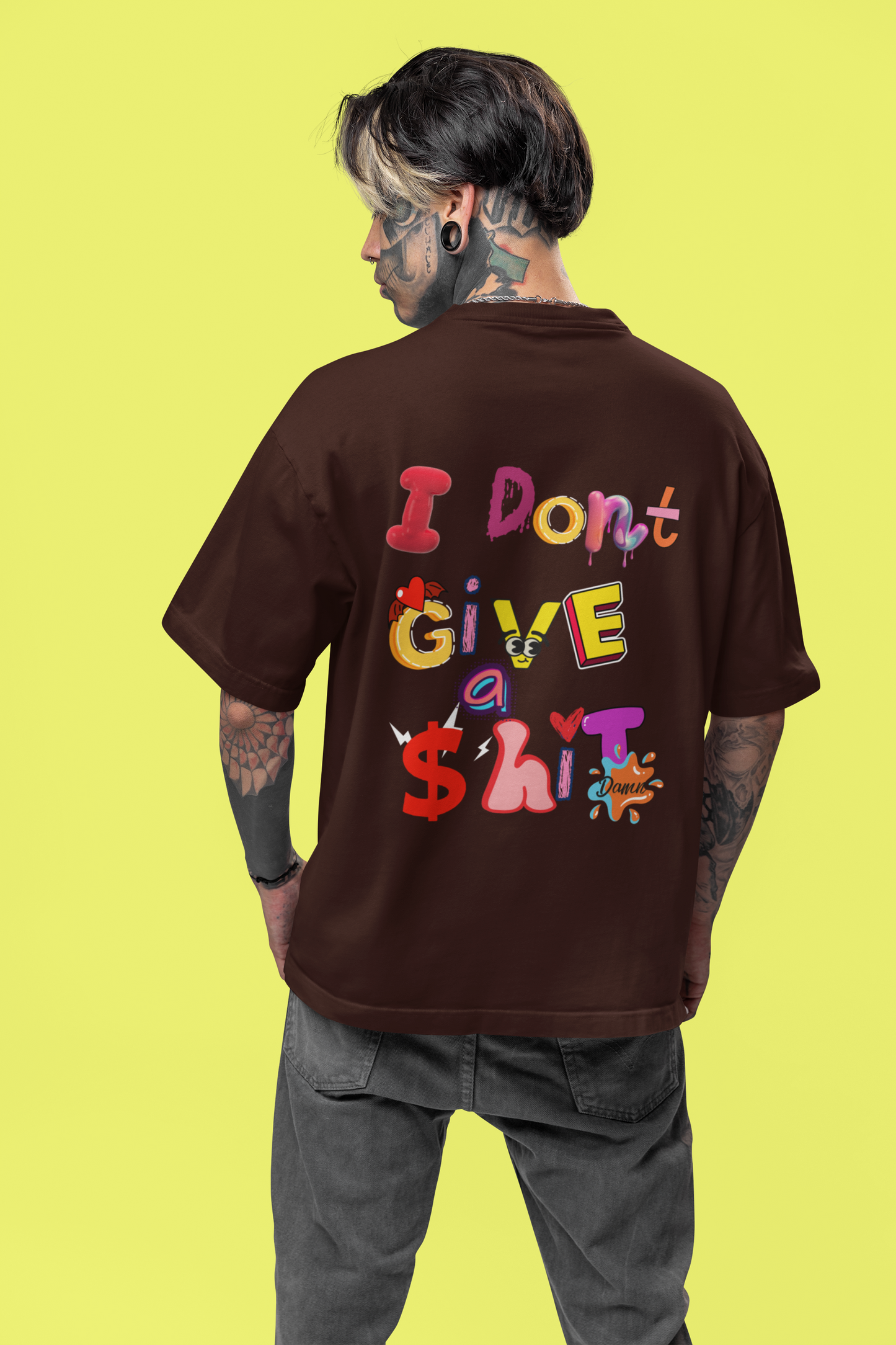 Oversized Men T-Shirts I don't Give a Shit