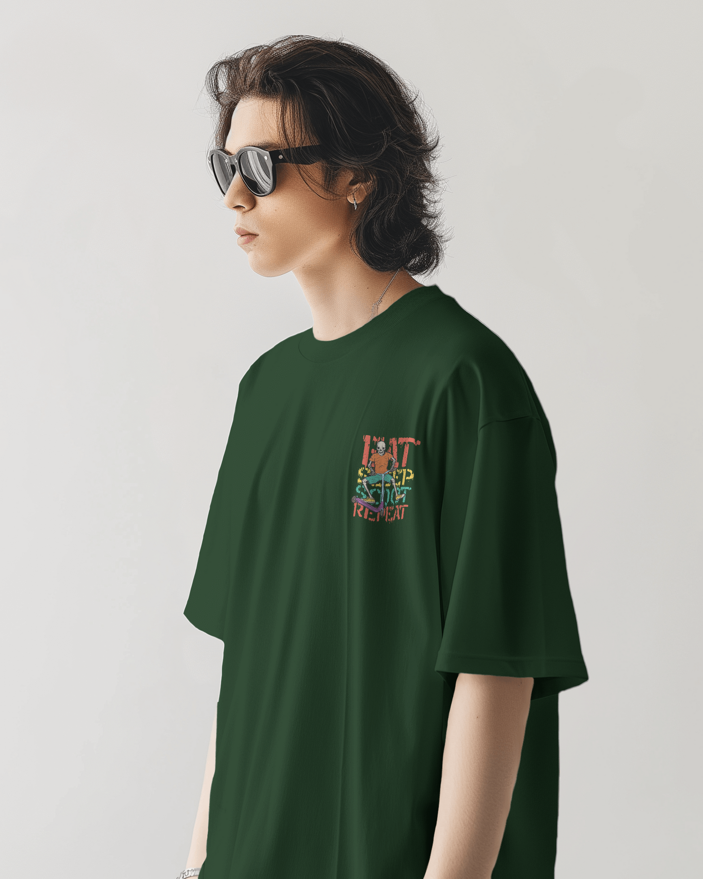 Oversized Men T-Shirts Eat Sleep Scoot Repeat