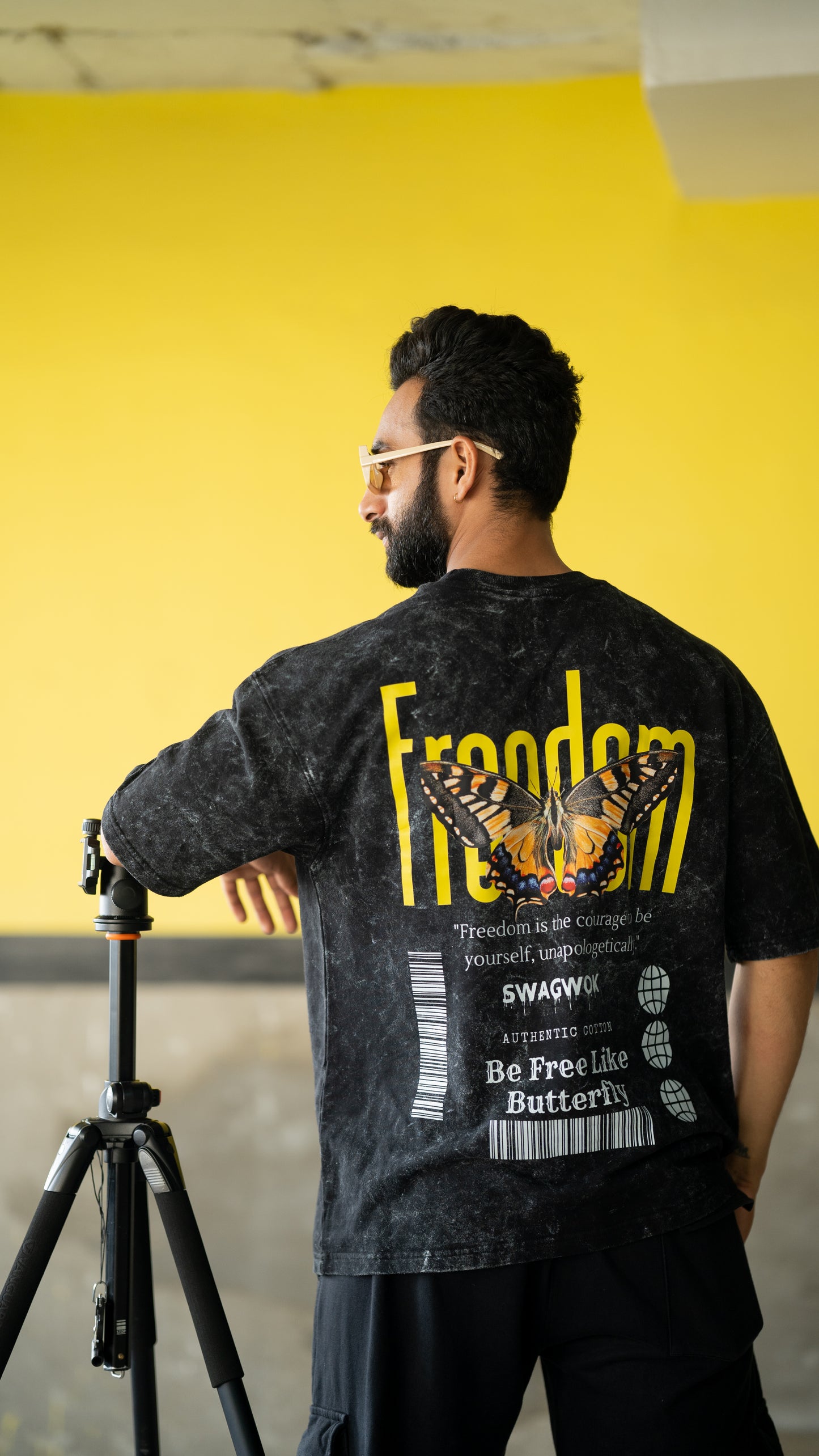 Oversized Unisex T-Shirts Freedom Acid Wash