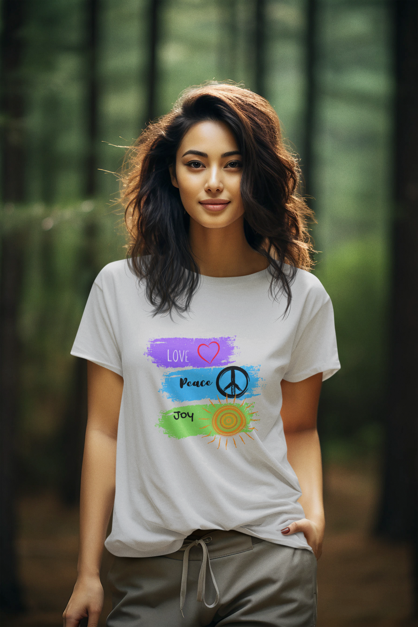 Regular Women T-Shirt Love Peace & Joy