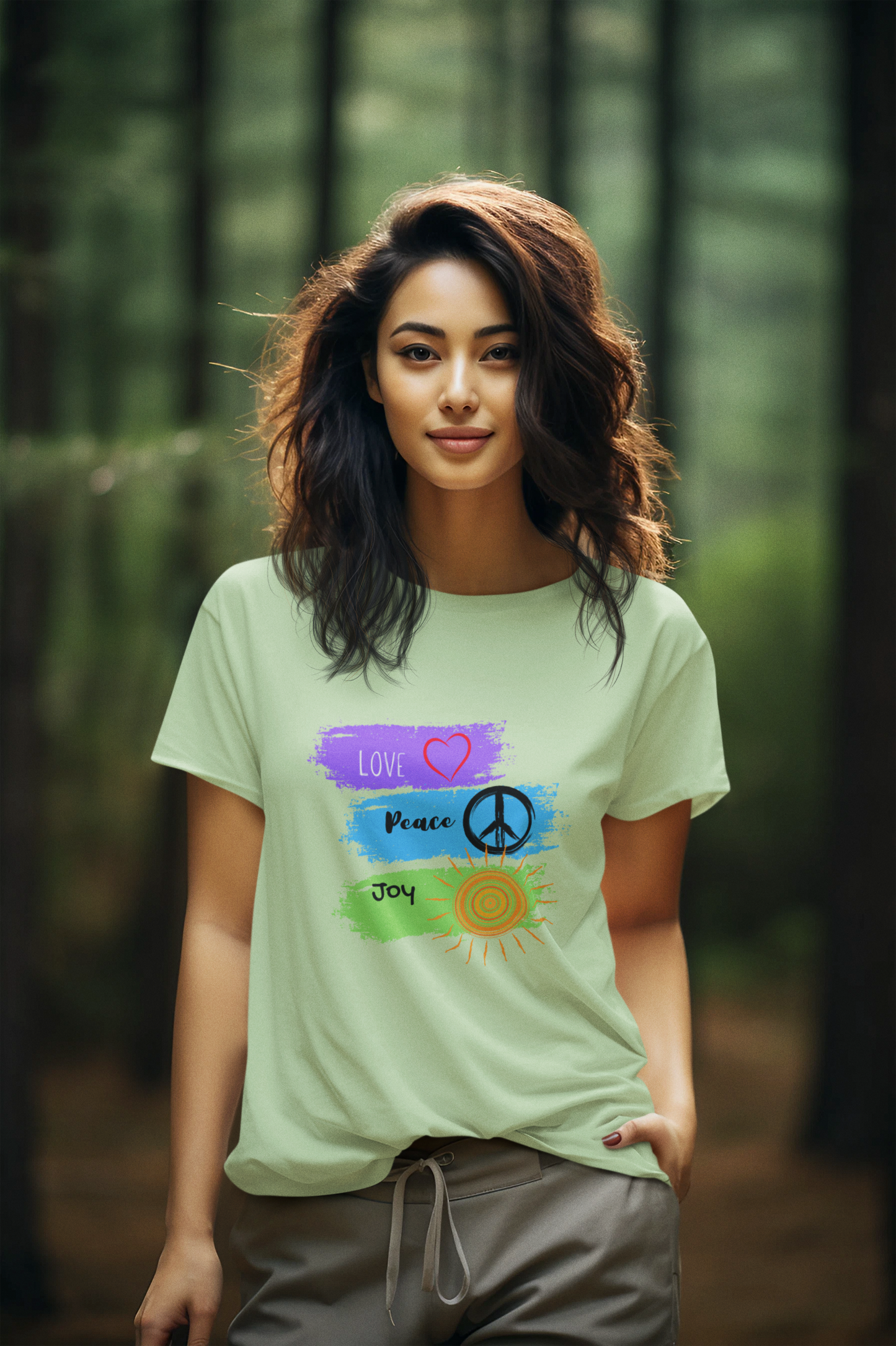 Regular Women T-Shirt Love Peace & Joy