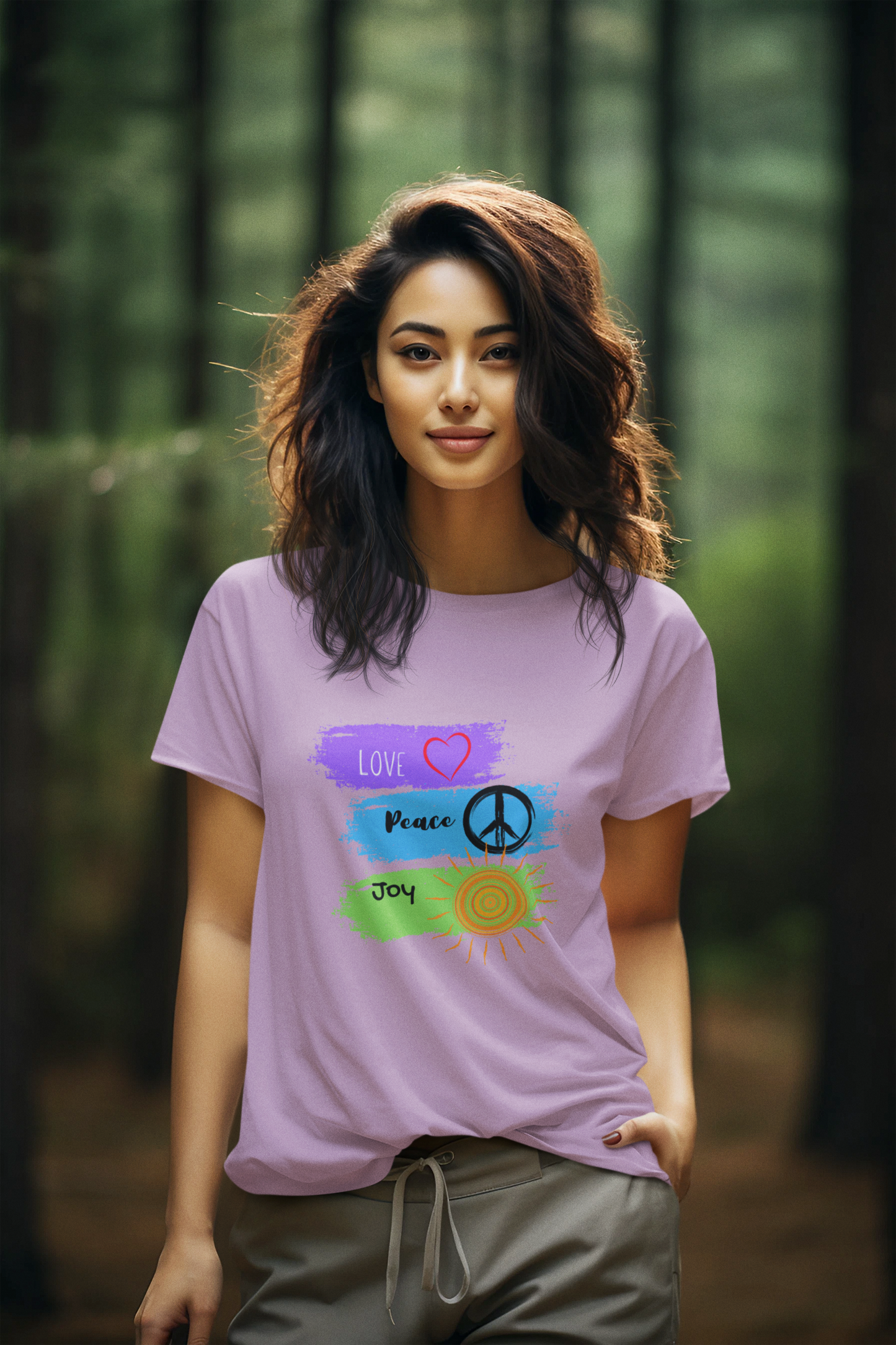 Regular Women T-Shirt Love Peace & Joy