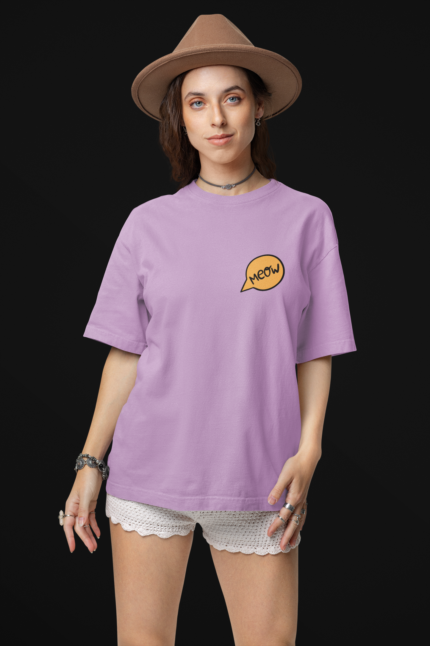 Oversized Female T-Shirts Cat-titude