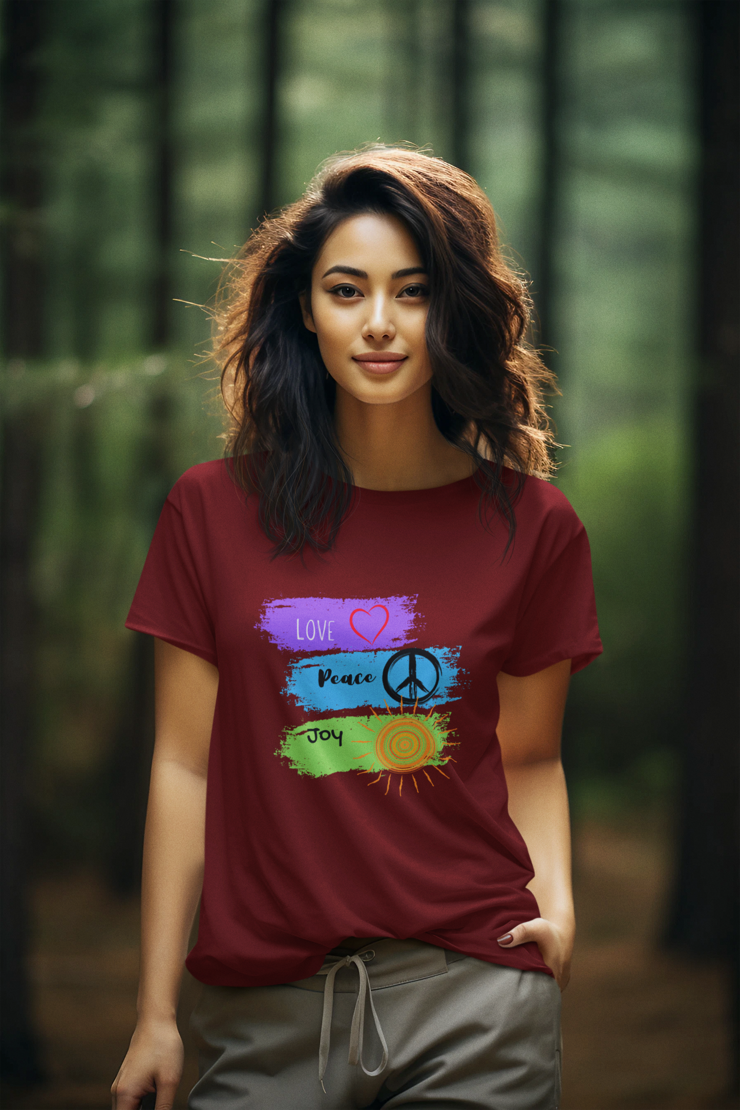 Regular Women T-Shirt Love Peace & Joy