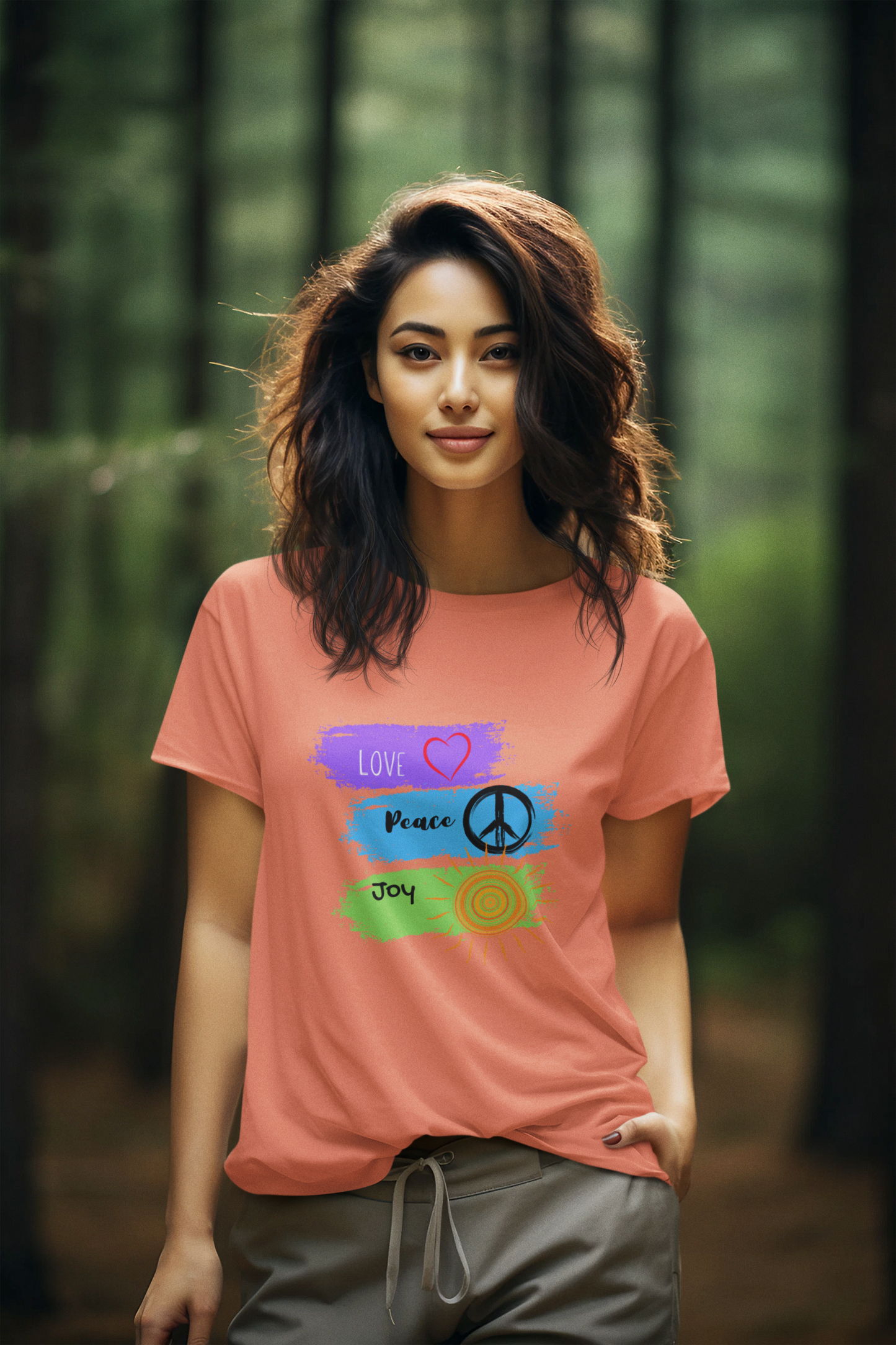 Regular Women T-Shirt Love Peace & Joy