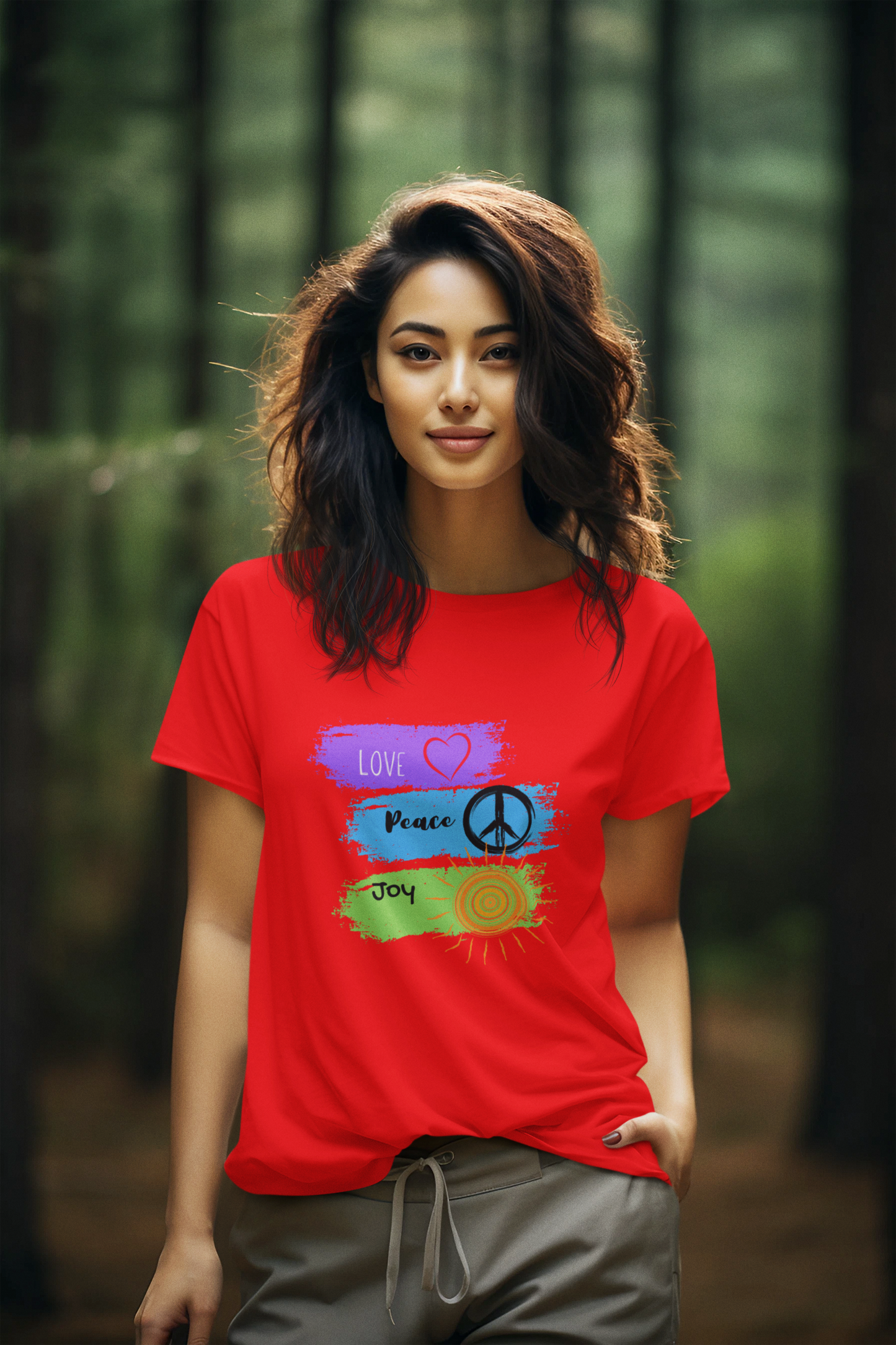 Regular Women T-Shirt Love Peace & Joy