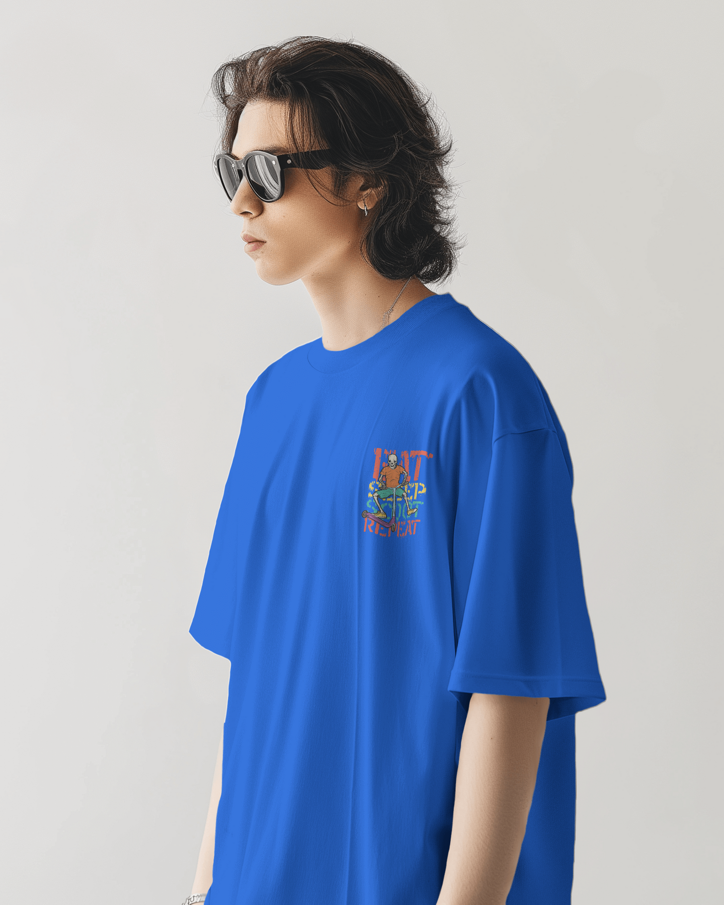 Oversized Men T-Shirts Eat Sleep Scoot Repeat