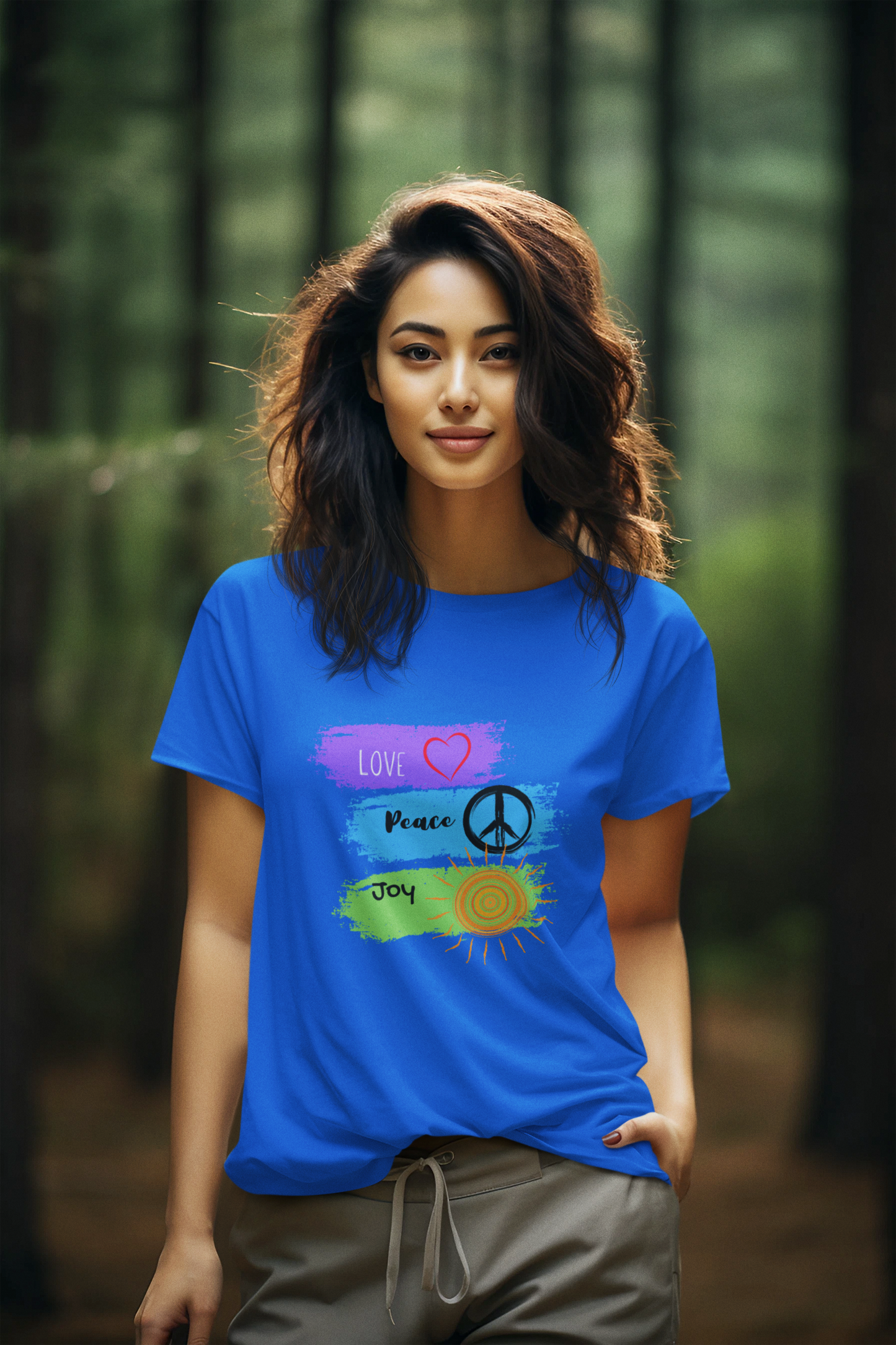 Regular Women T-Shirt Love Peace & Joy