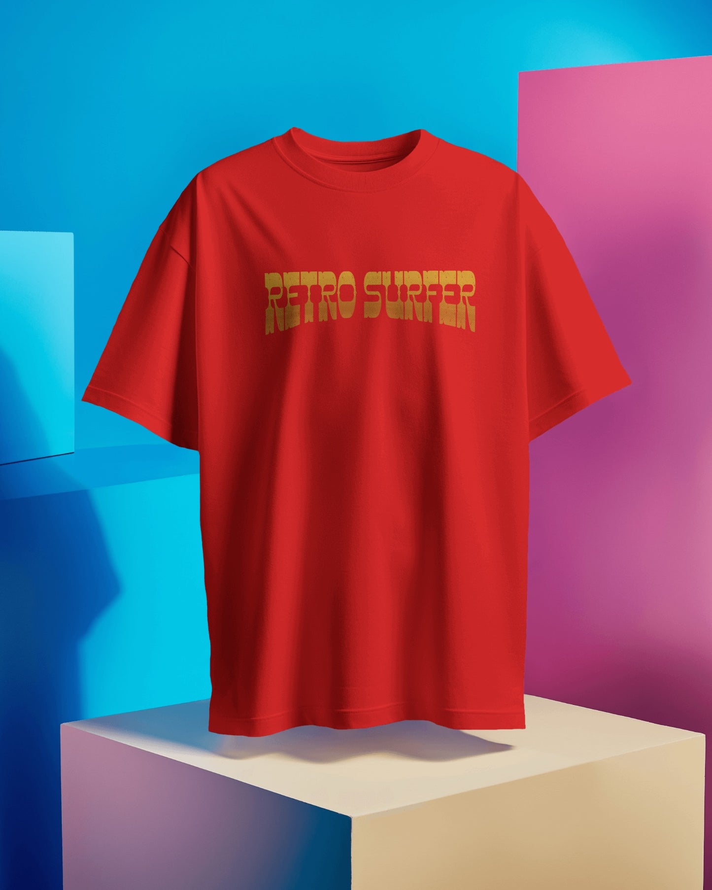 Oversized Men T-Shirts Retro Surfer