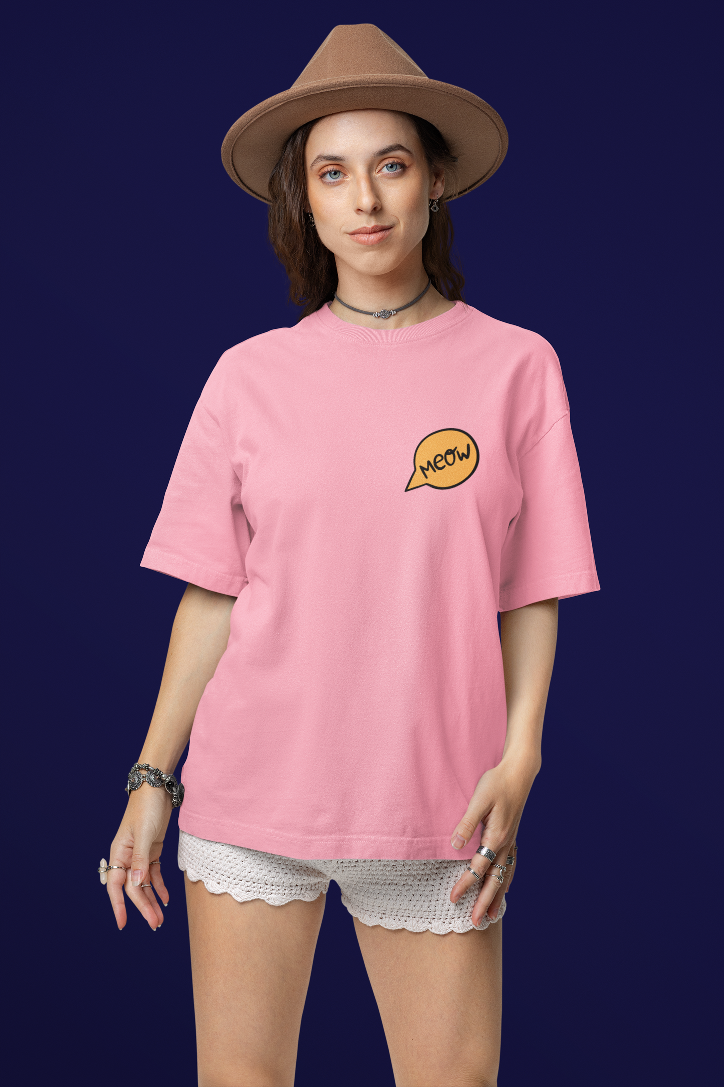 Oversized Female T-Shirts Cat-titude