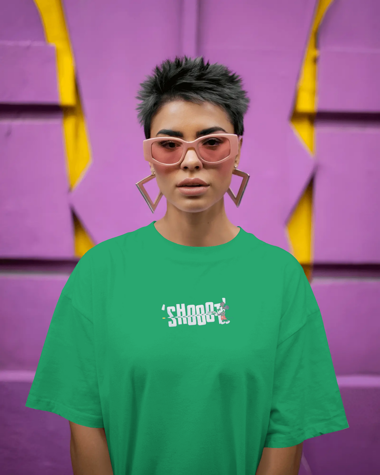 Oversized T-Shirts Shooot Jade Green HD Printing