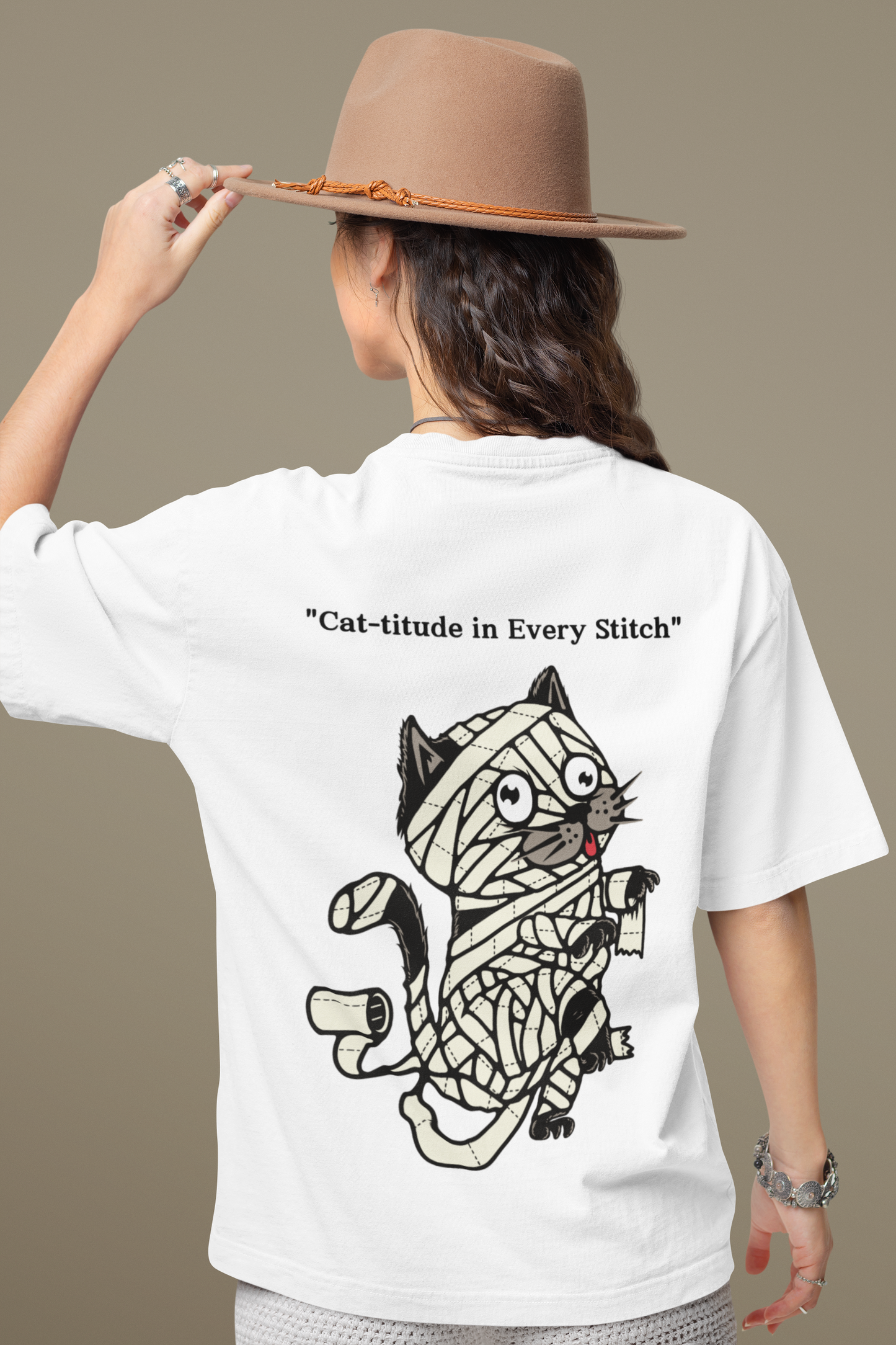 Oversized Female T-Shirts Cat-titude