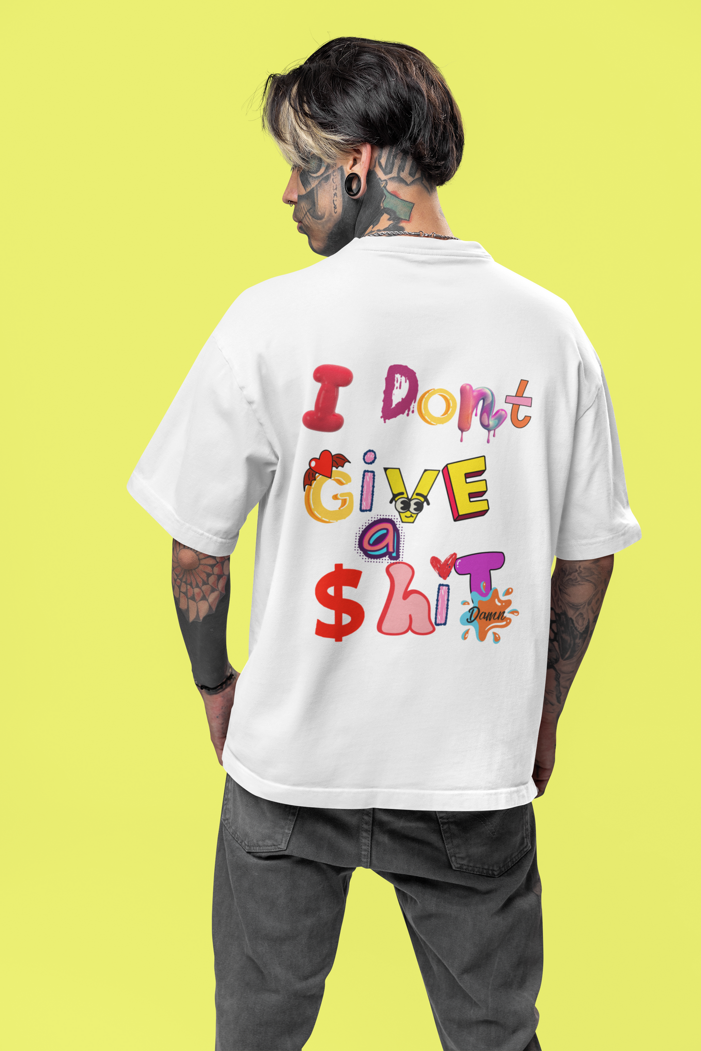 Oversized Men T-Shirts I don't Give a Shit
