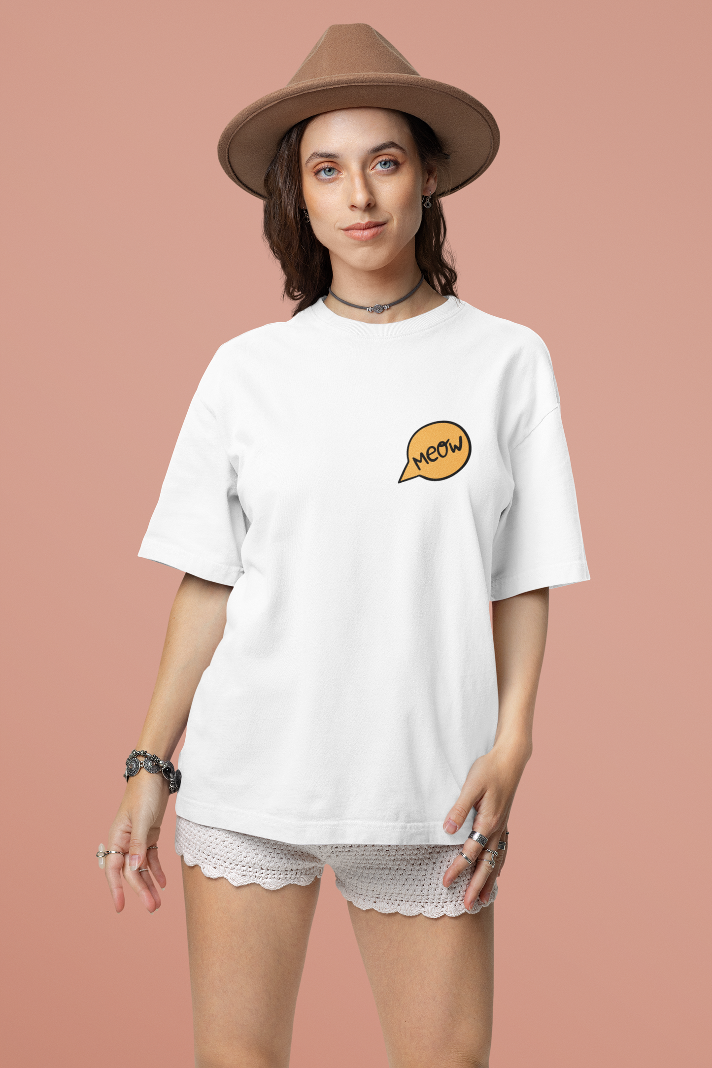 Oversized Female T-Shirts Cat-titude