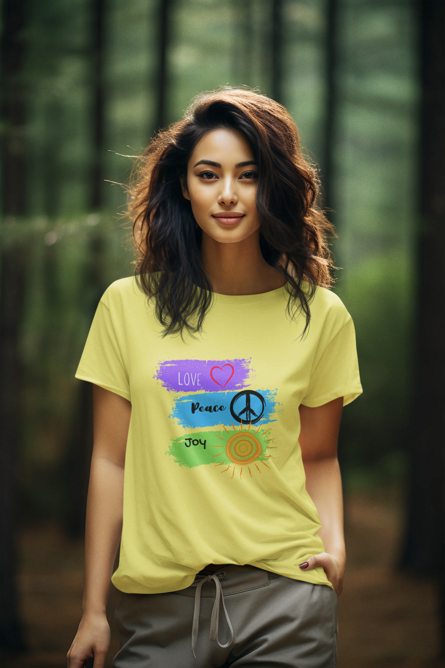 Regular Women T-Shirt Love Peace & Joy