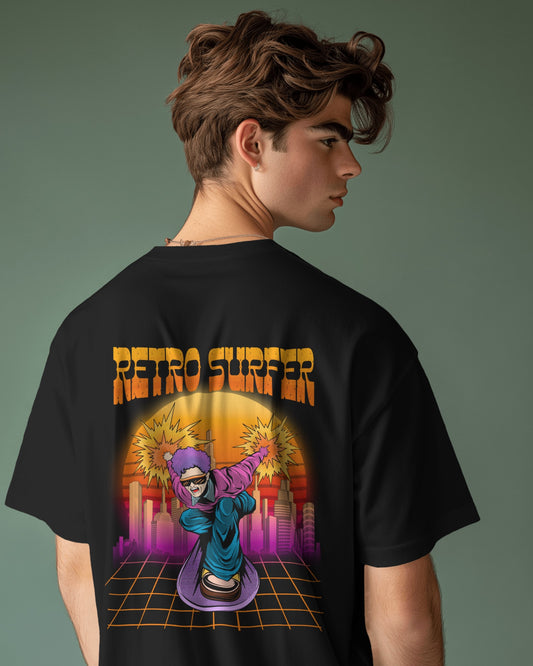 Oversized Men T-Shirts Retro Surfer