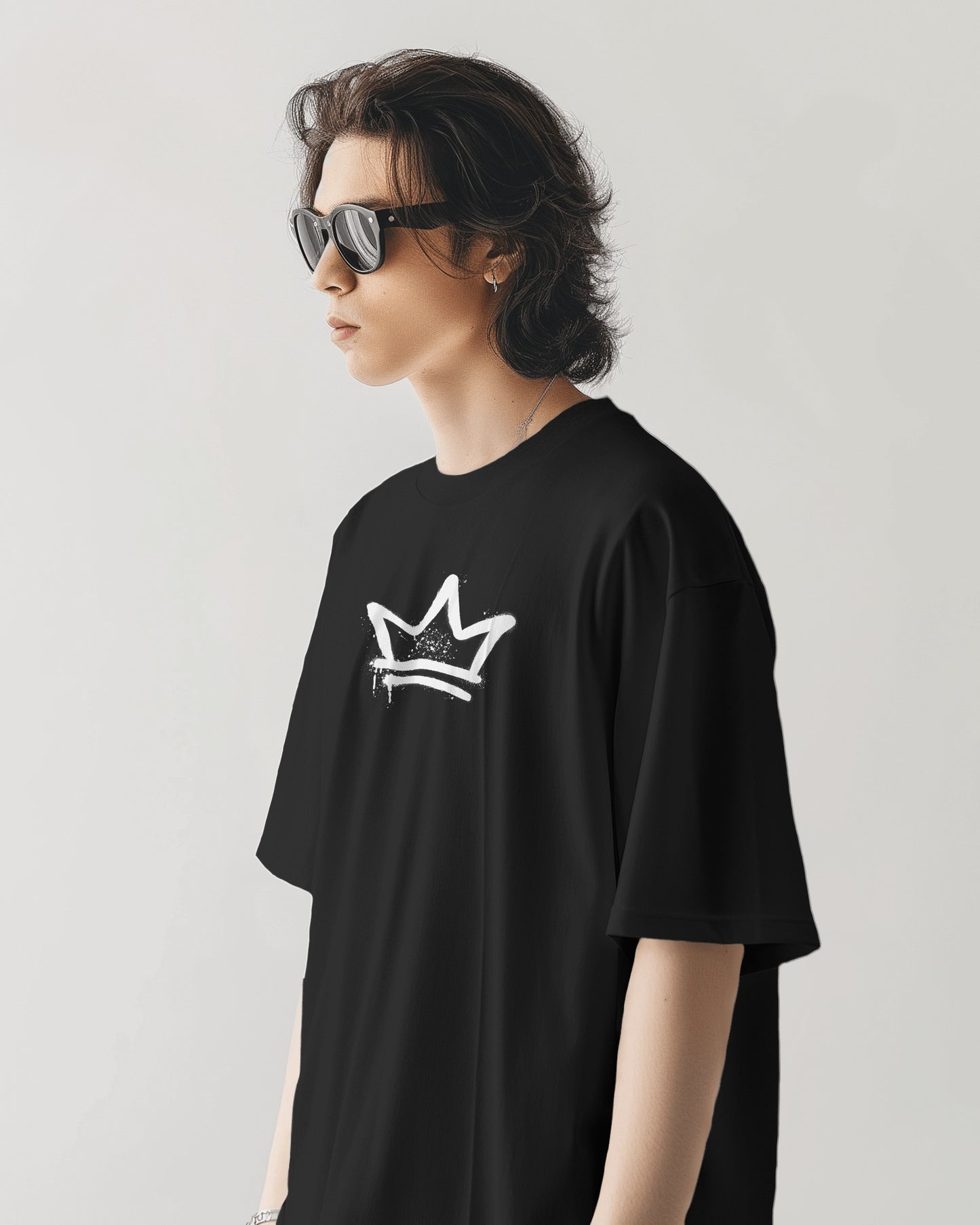 Oversized Men T-Shirts Crown On Stress Gone