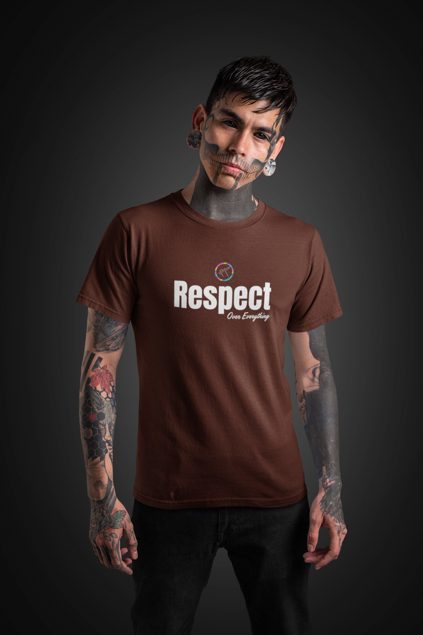 Regular Men T-Shirts Respect Over Everything