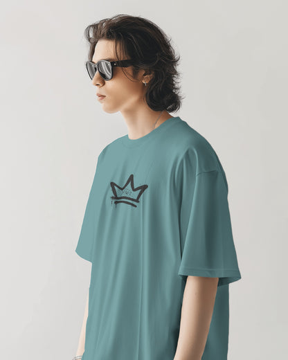 Oversized Men T-Shirts Crown On Stress Gone