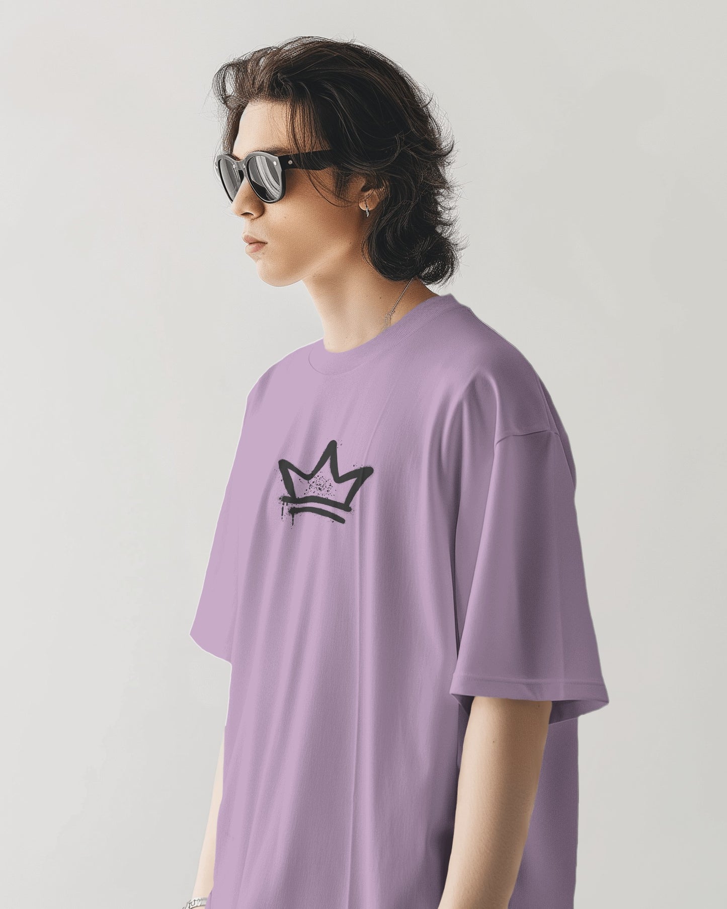 Oversized Men T-Shirts Crown On Stress Gone