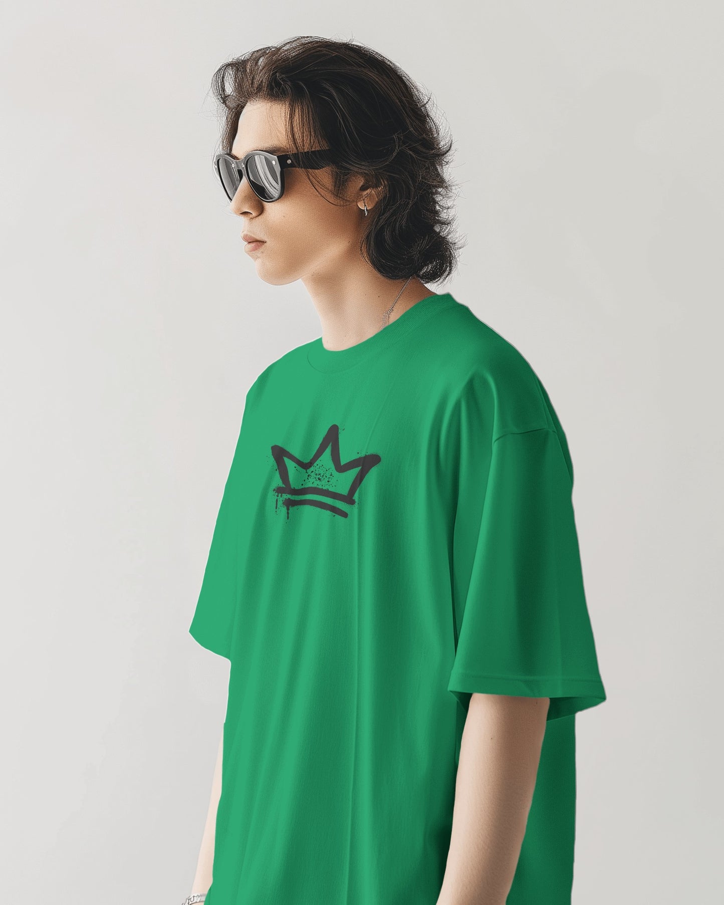 Oversized Men T-Shirts Crown On Stress Gone