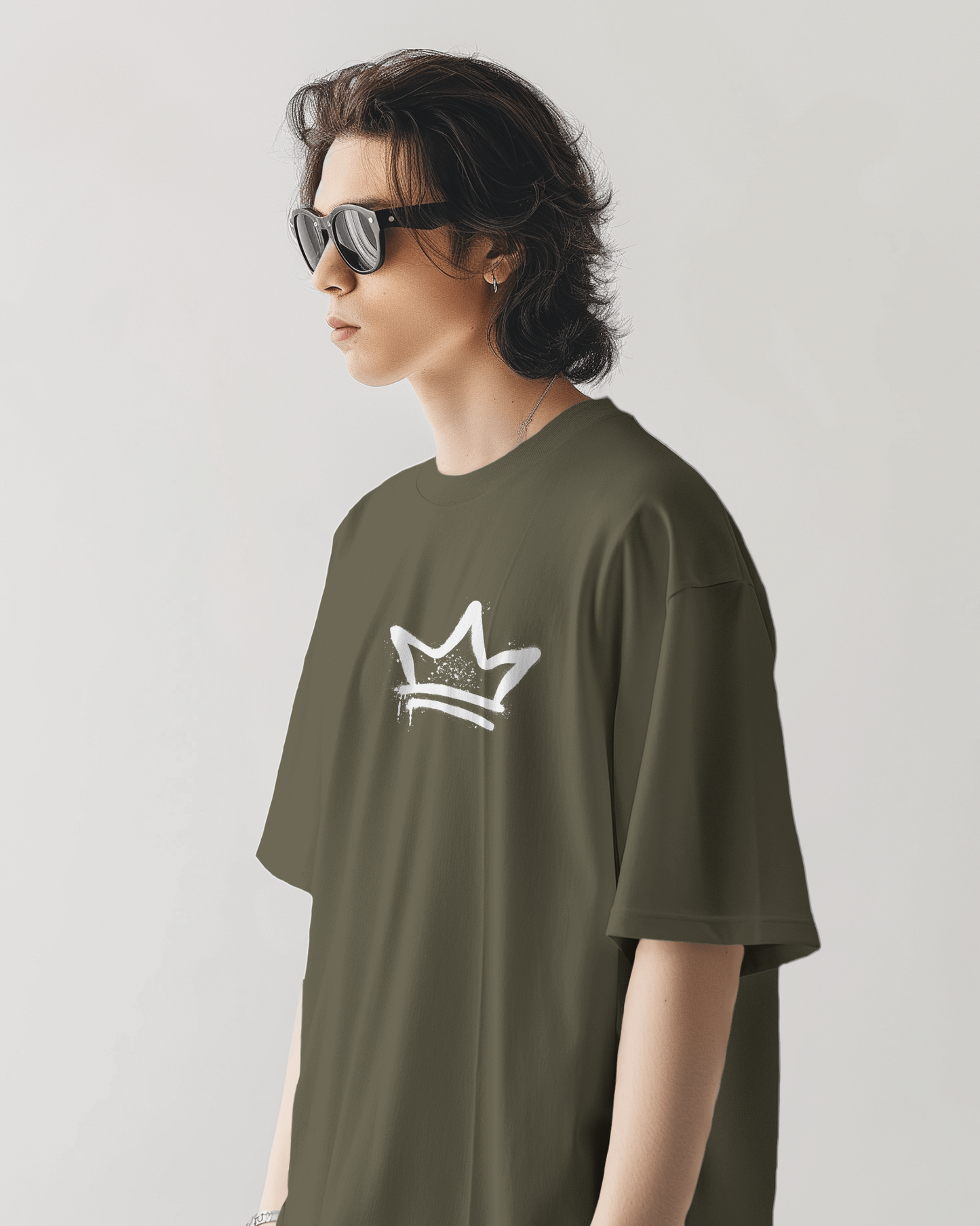 Oversized Men T-Shirts Crown On Stress Gone