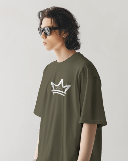 Oversized Men T-Shirts Crown On Stress Gone