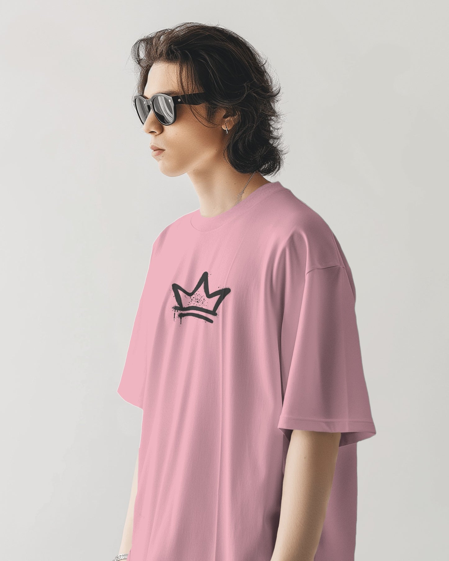 Oversized Men T-Shirts Crown On Stress Gone