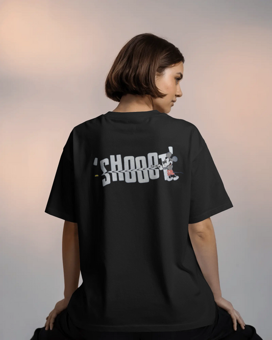 Oversized T-Shirts Shooot Black HD Printing