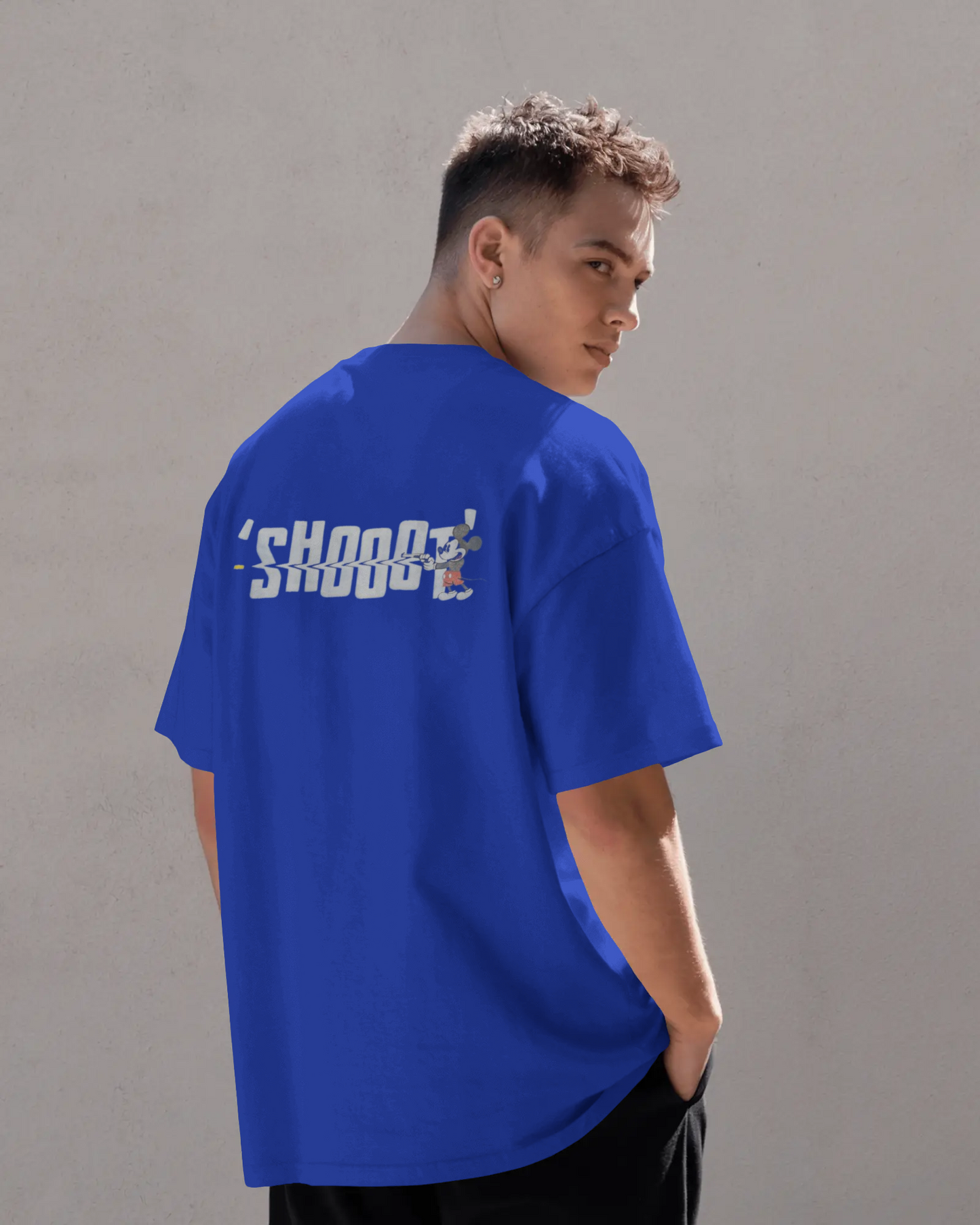 Oversized T-Shirts Shooot Royal Blue HD Printing
