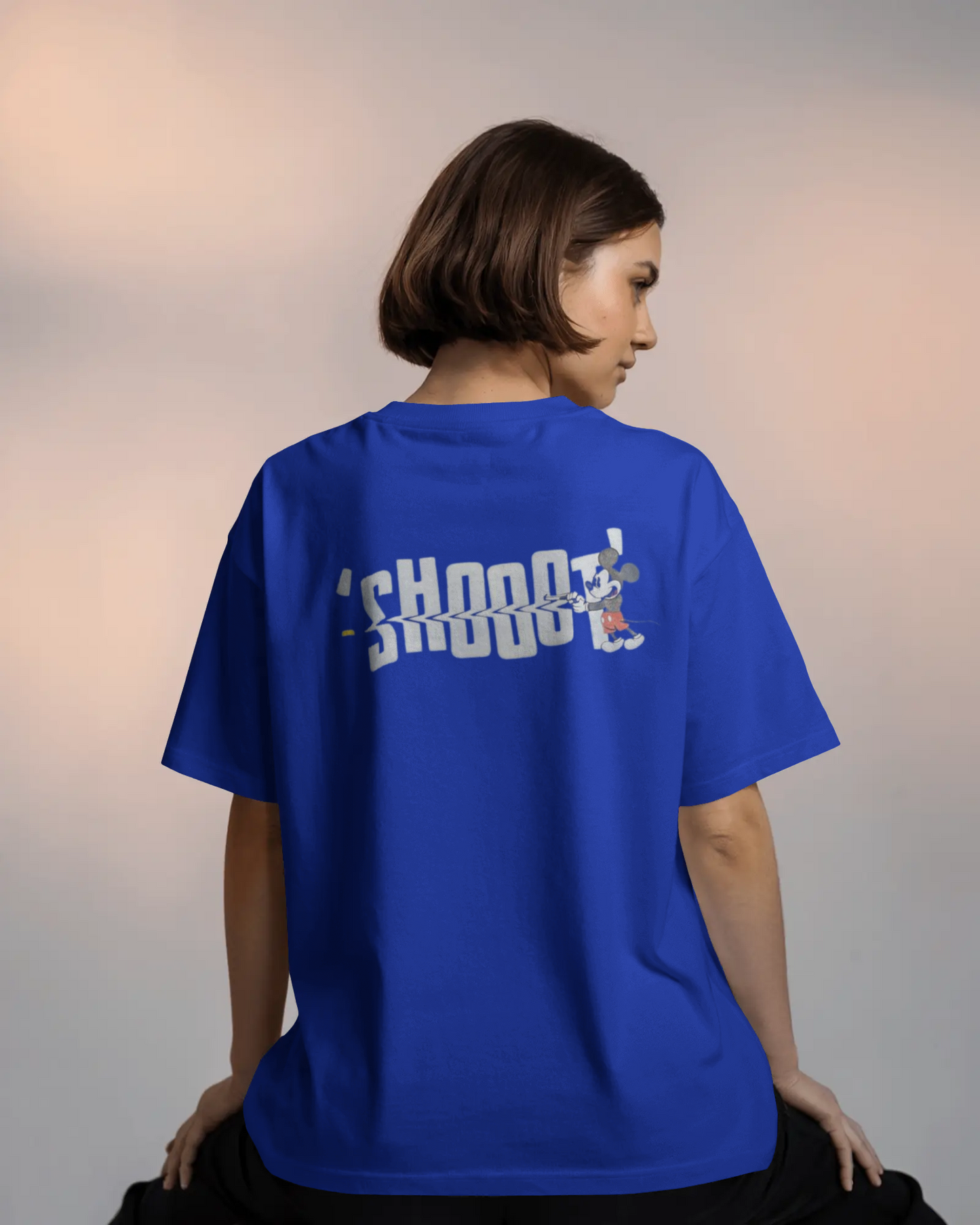 Oversized T-Shirts Shooot Royal Blue HD Printing