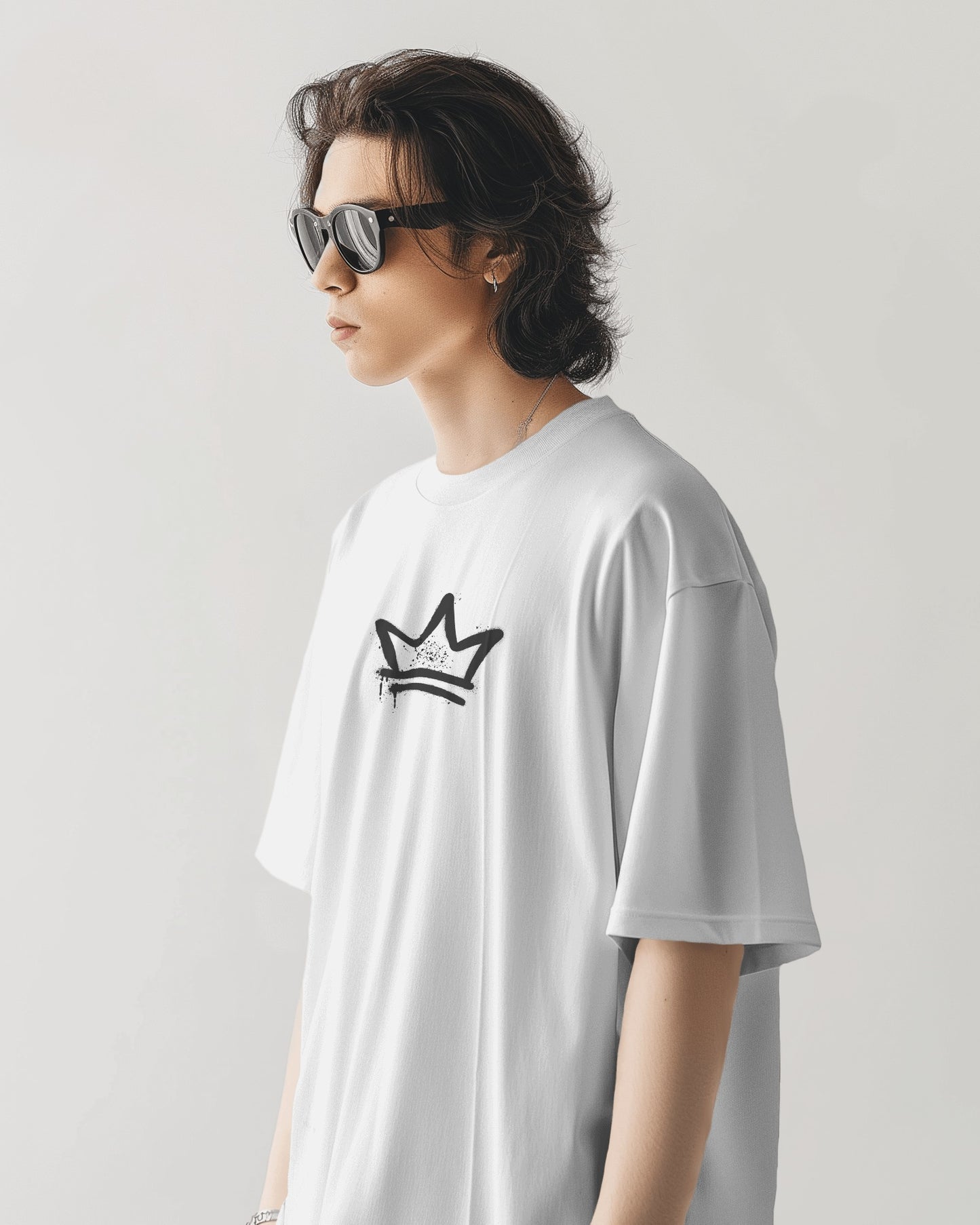 Oversized Men T-Shirts Crown On Stress Gone