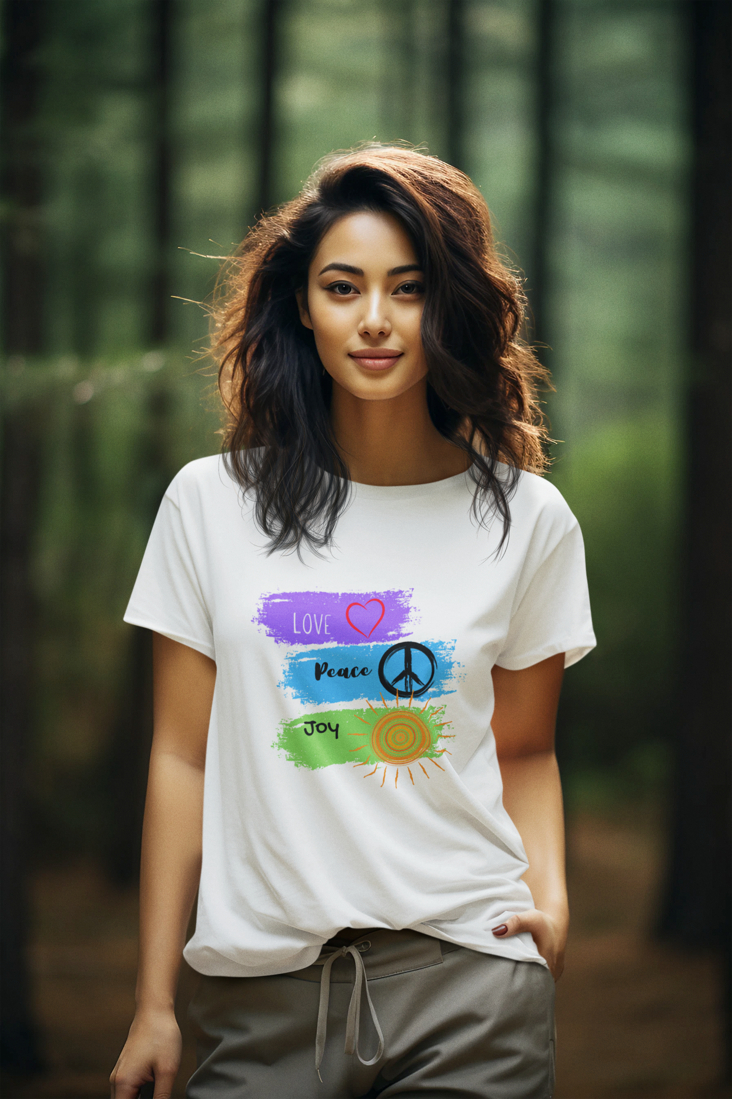 Regular Women T-Shirt Love Peace & Joy