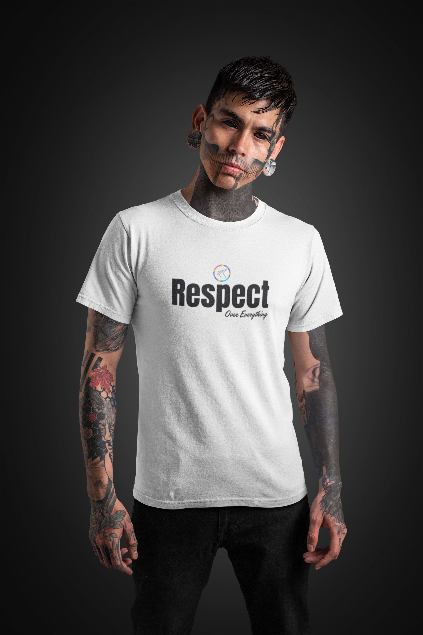 Regular Men T-Shirts Respect Over Everything
